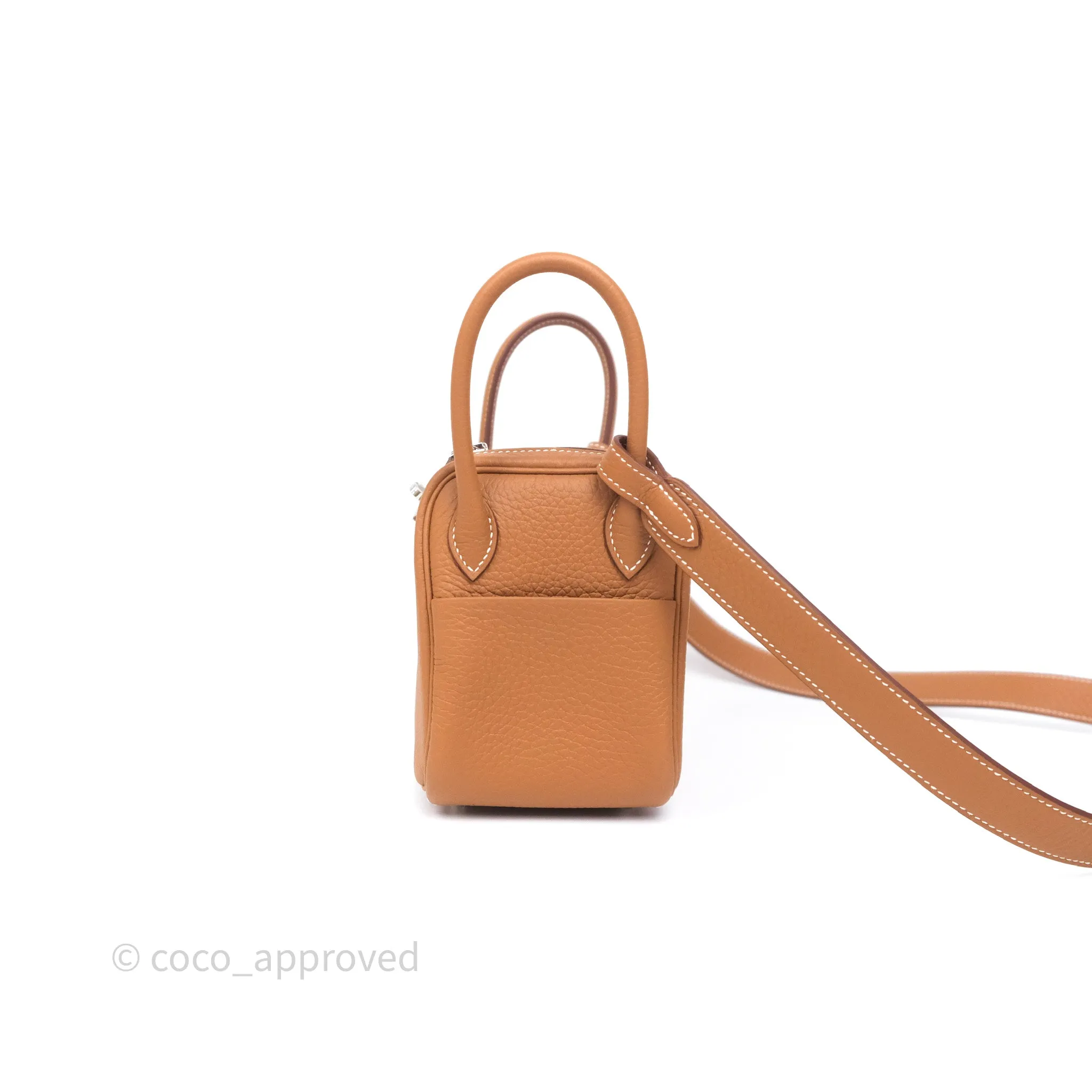 Herms Mini Lindy II 20 Gold 37 Clemence Gold Hardware