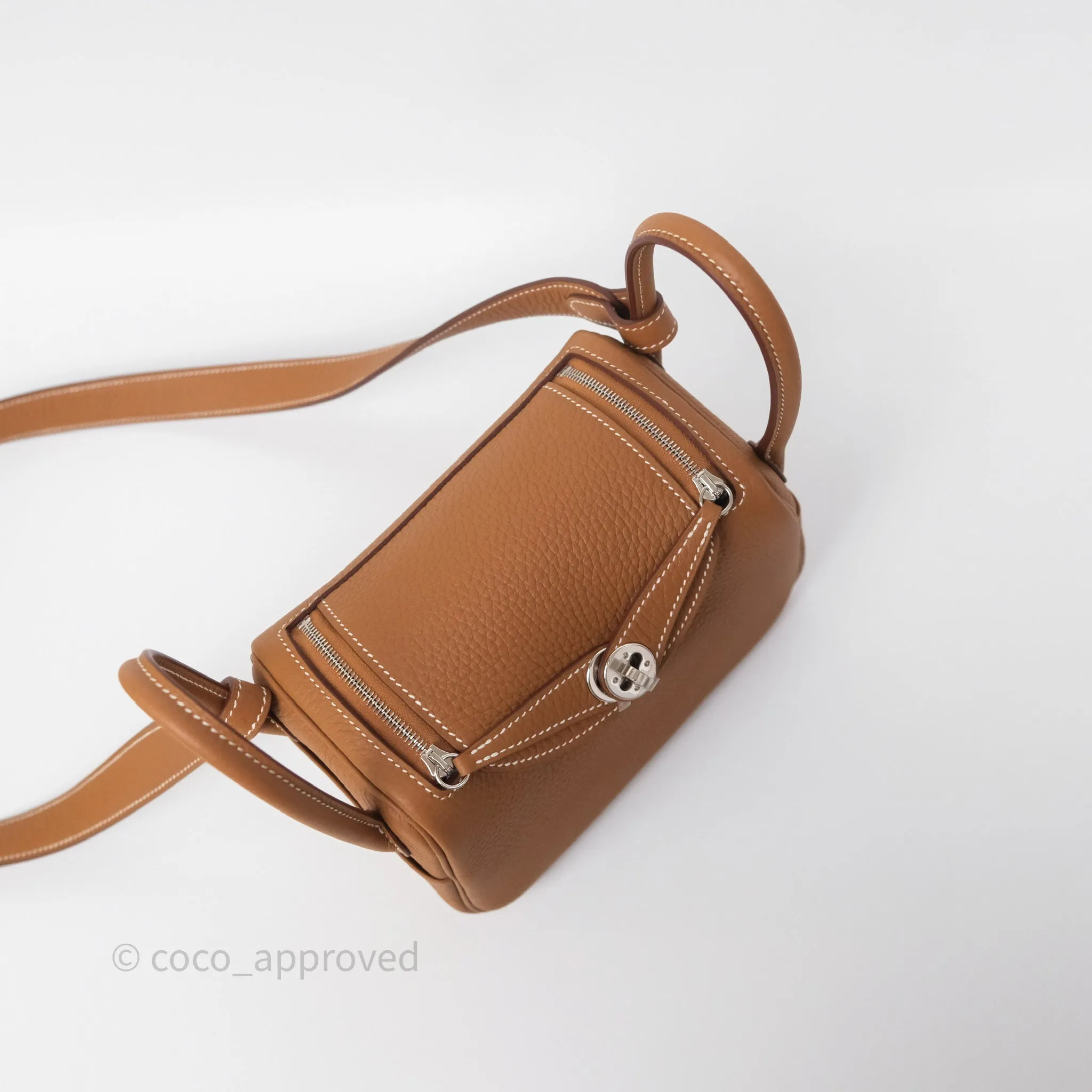 Herms Mini Lindy II 20 Gold 37 Clemence Gold Hardware