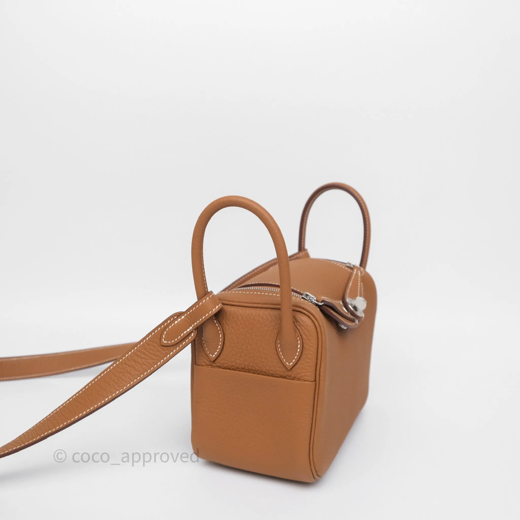 Herms Mini Lindy II 20 Gold 37 Clemence Gold Hardware