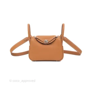 Herms Mini Lindy II 20 Gold 37 Clemence Gold Hardware