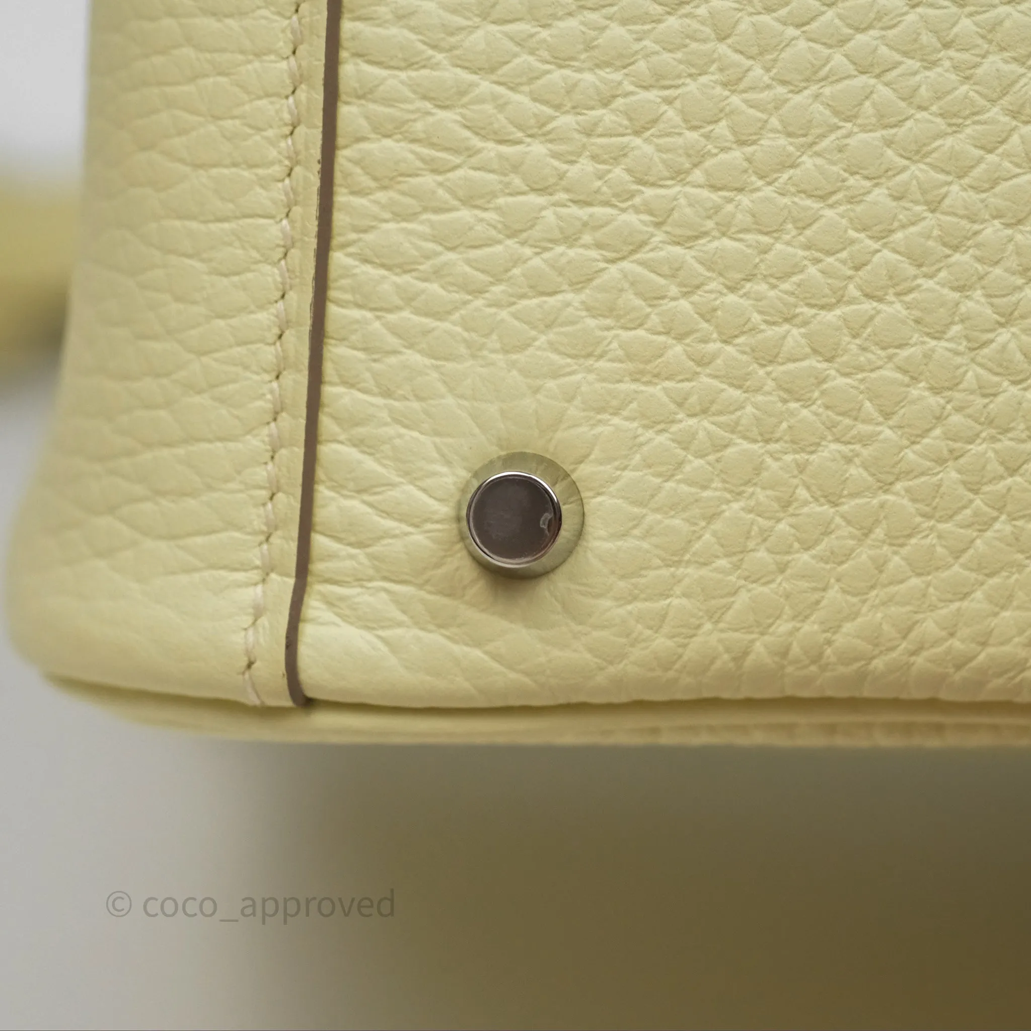 Herms Mini Lindy II 20 Jaune Milton Clemence Palladium Hardware