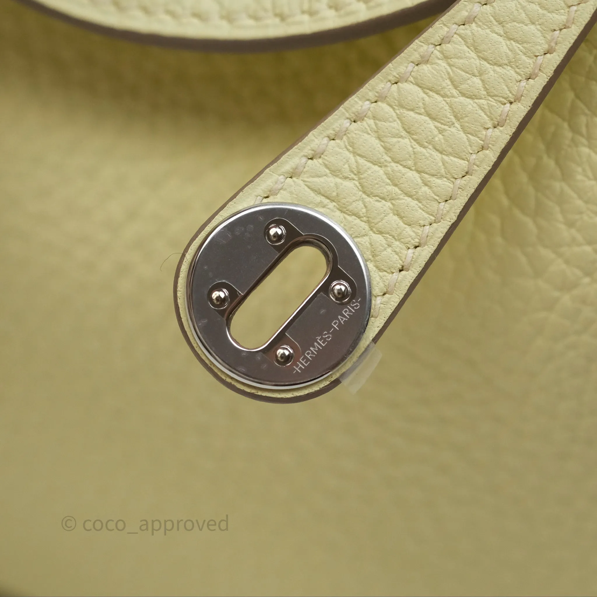 Herms Mini Lindy II 20 Jaune Milton Clemence Palladium Hardware