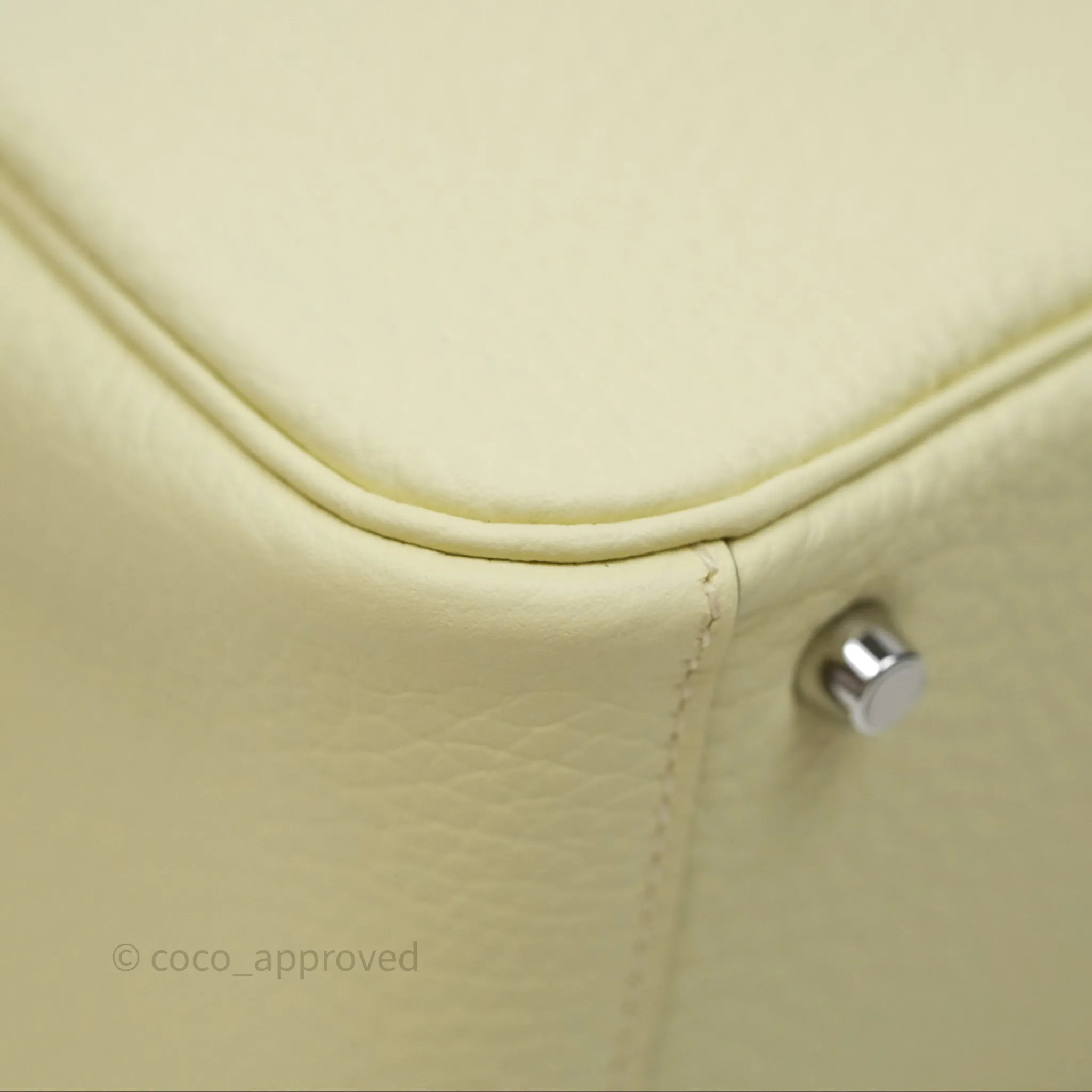 Herms Mini Lindy II 20 Jaune Milton Clemence Palladium Hardware