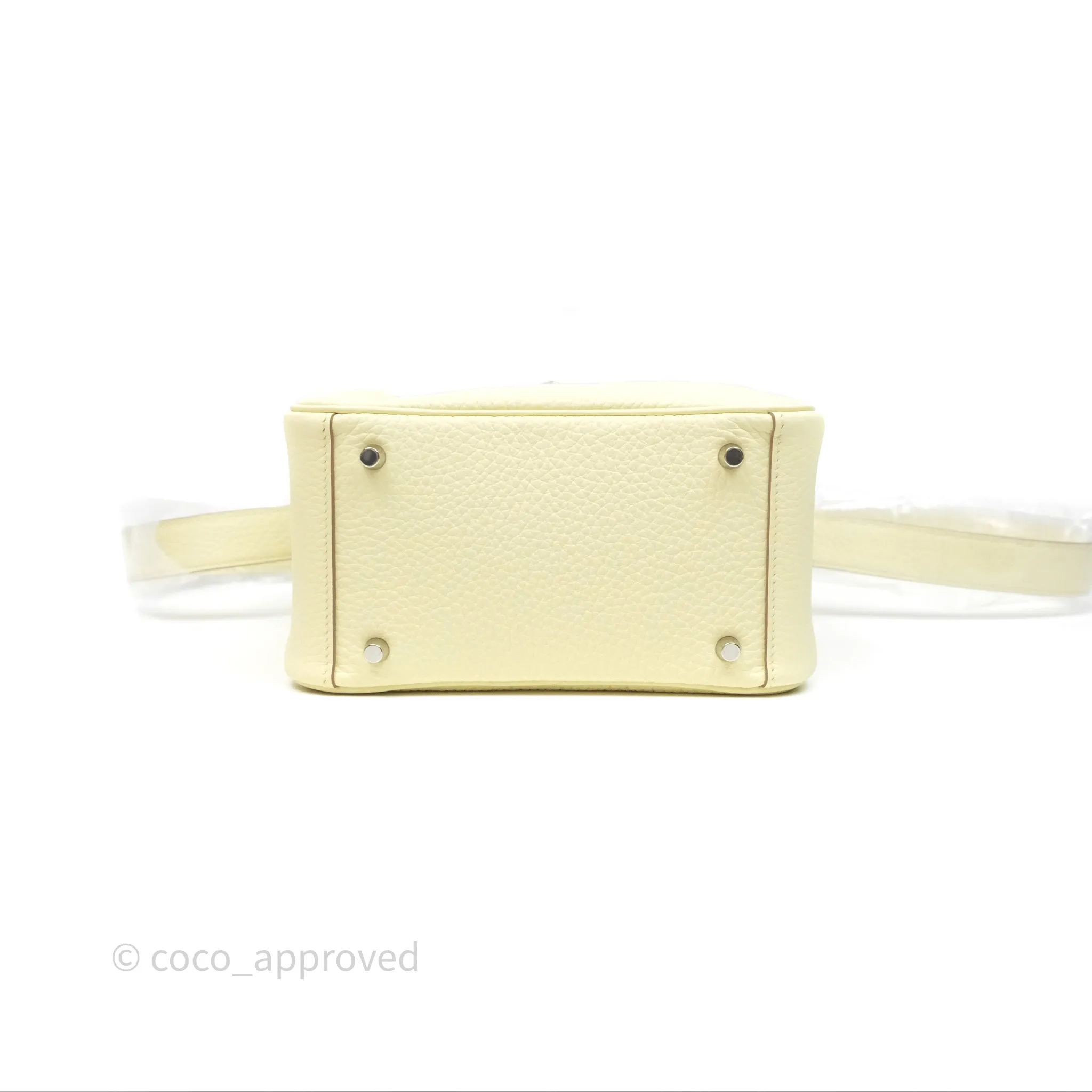 Herms Mini Lindy II 20 Jaune Milton Clemence Palladium Hardware