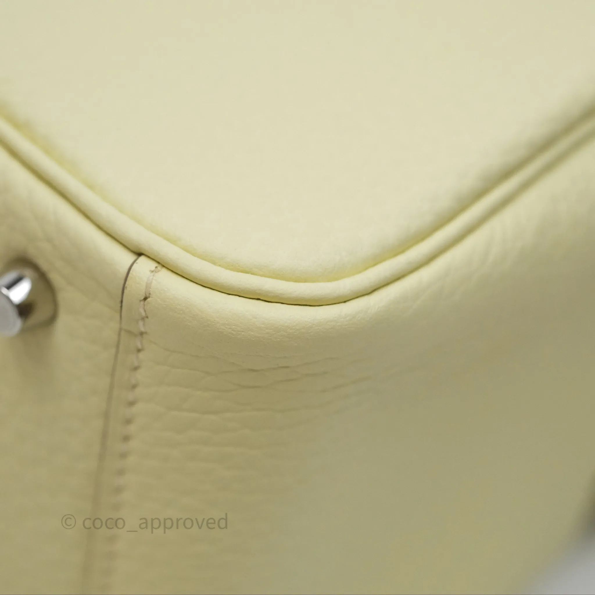 Herms Mini Lindy II 20 Jaune Milton Clemence Palladium Hardware