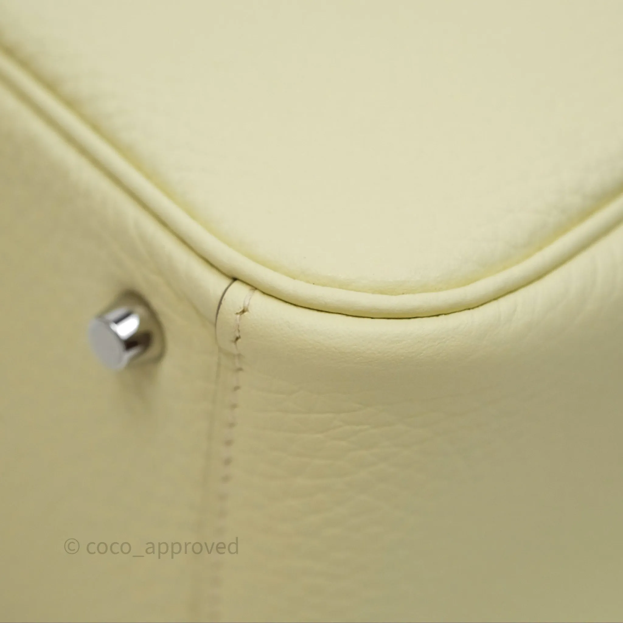 Herms Mini Lindy II 20 Jaune Milton Clemence Palladium Hardware