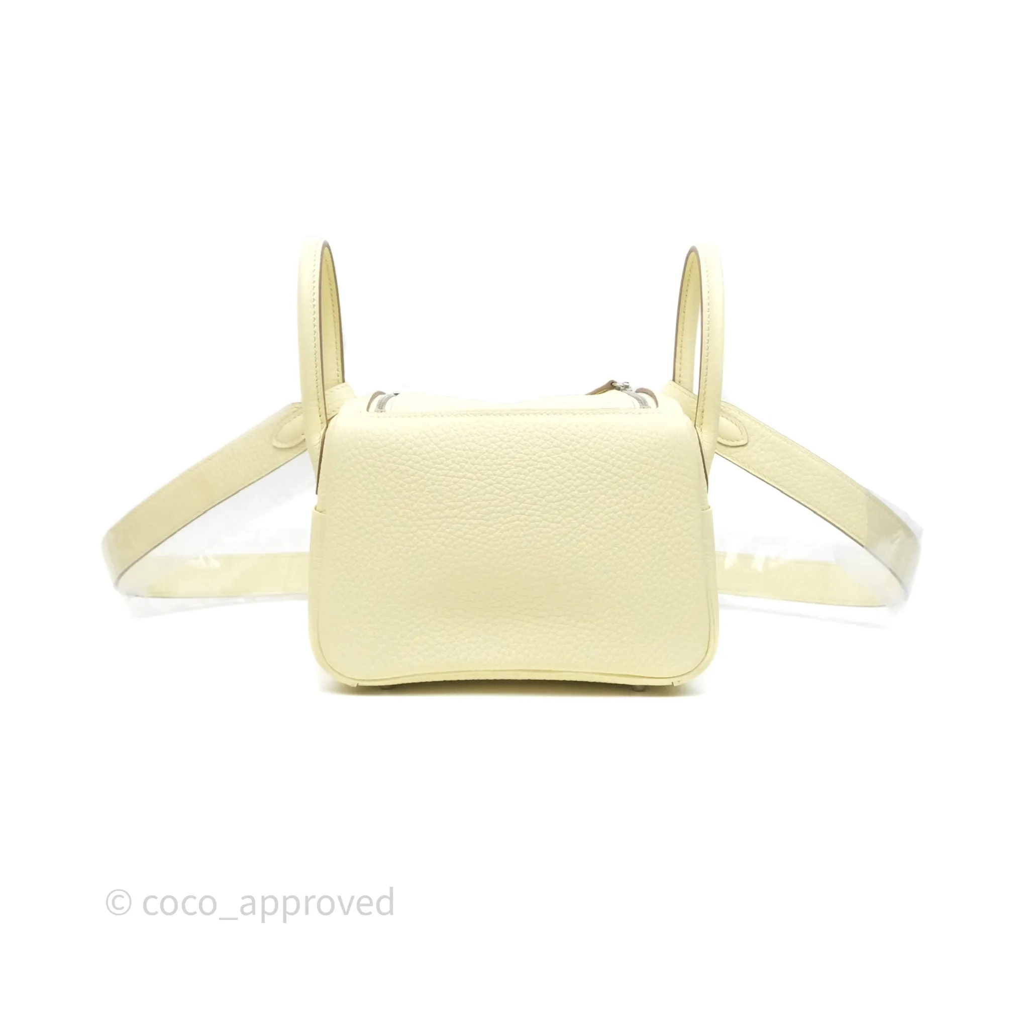 Herms Mini Lindy II 20 Jaune Milton Clemence Palladium Hardware