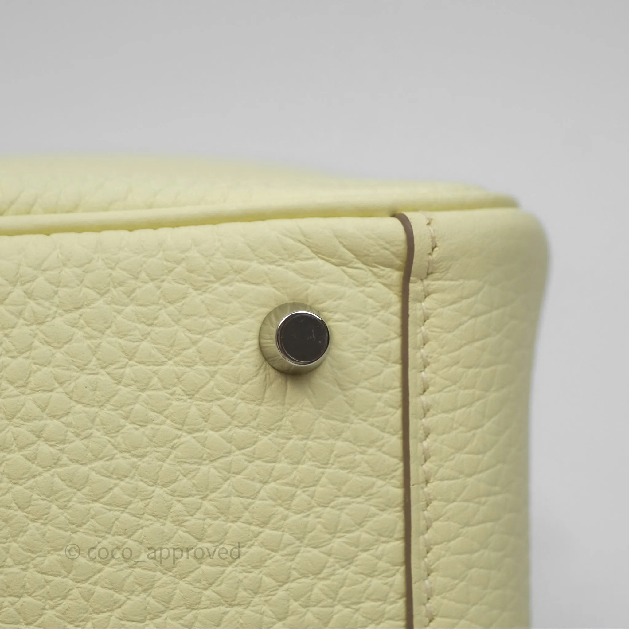 Herms Mini Lindy II 20 Jaune Milton Clemence Palladium Hardware