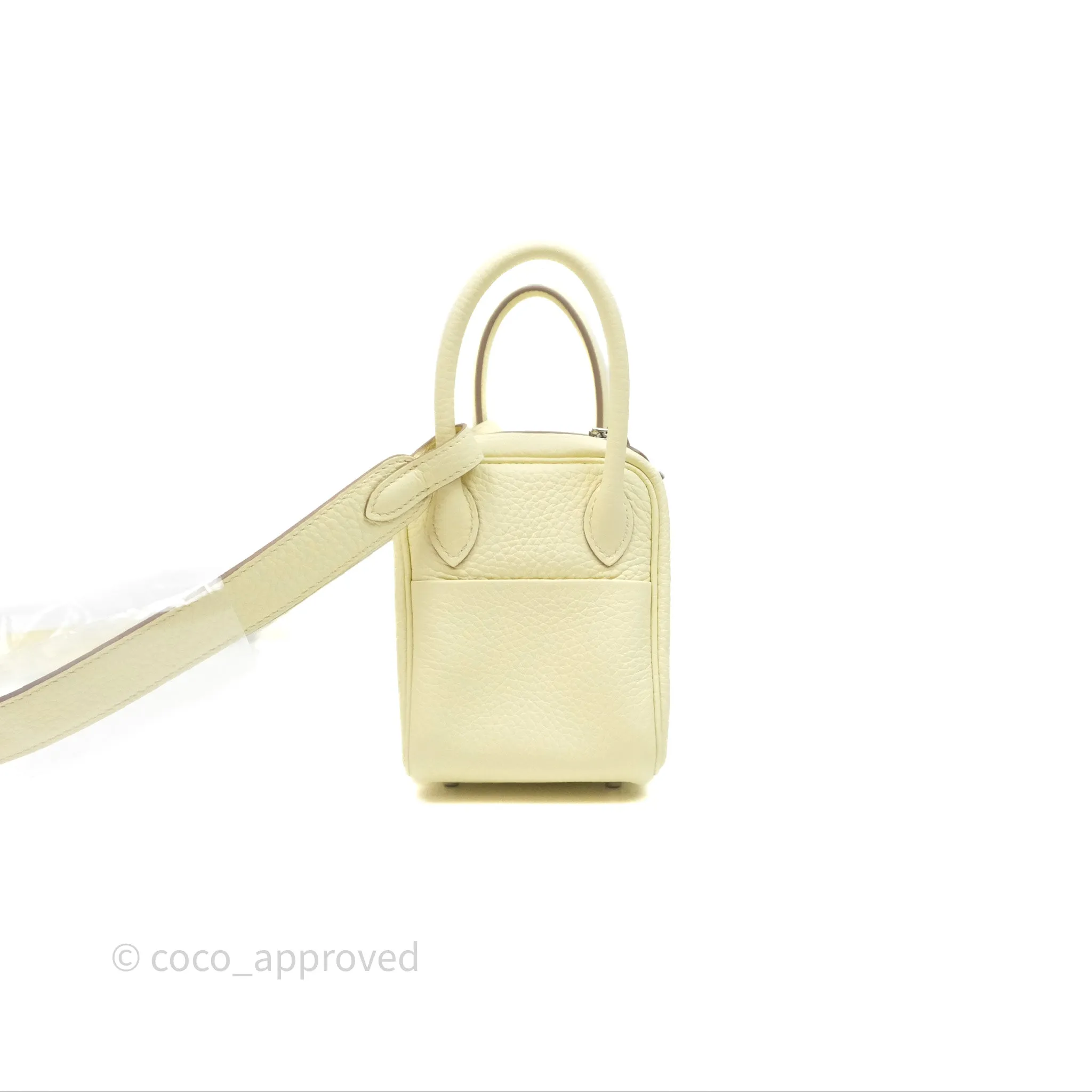 Herms Mini Lindy II 20 Jaune Milton Clemence Palladium Hardware