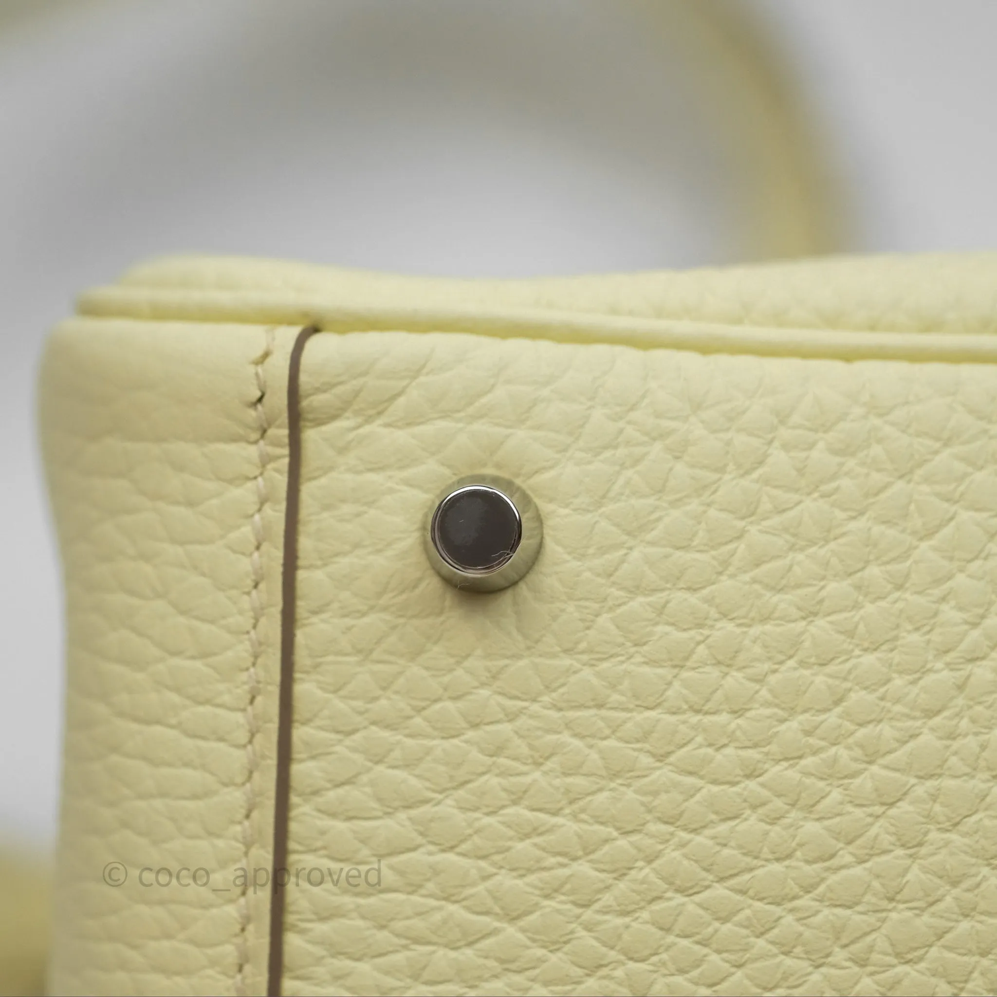 Herms Mini Lindy II 20 Jaune Milton Clemence Palladium Hardware