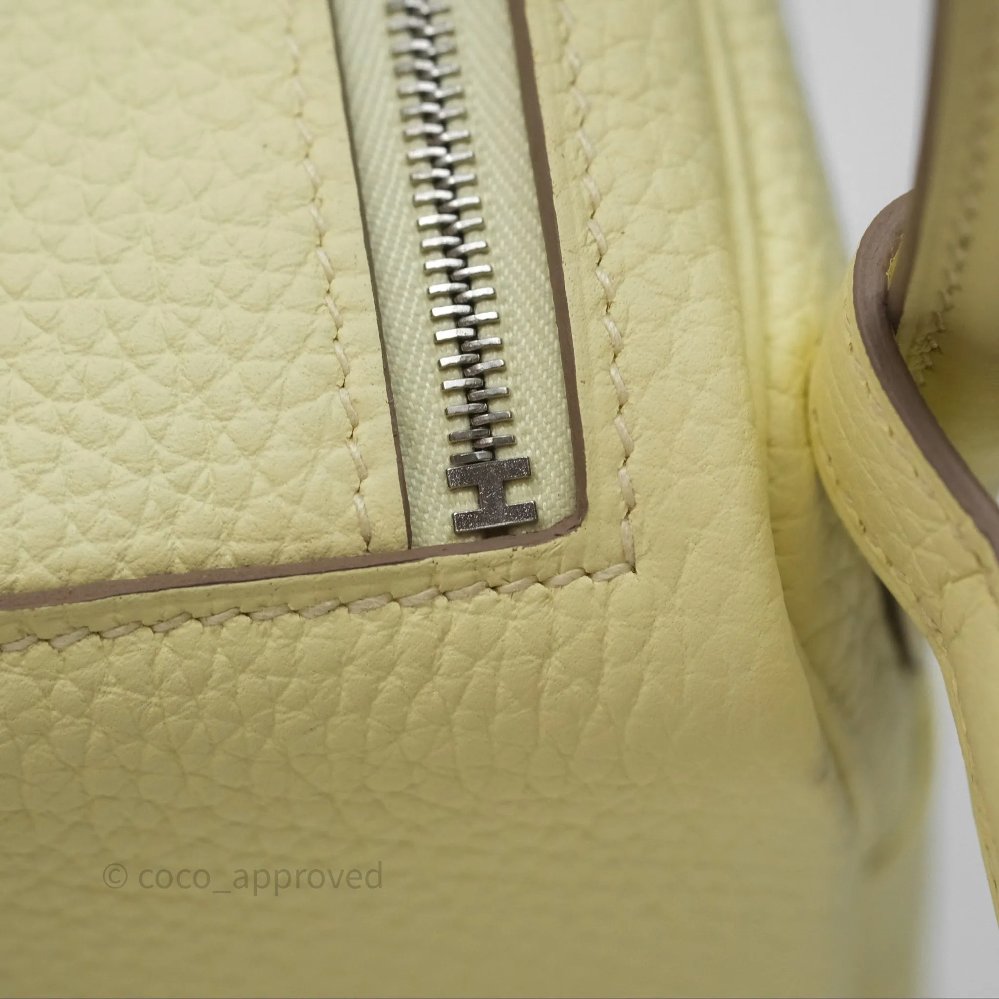 Herms Mini Lindy II 20 Jaune Milton Clemence Palladium Hardware
