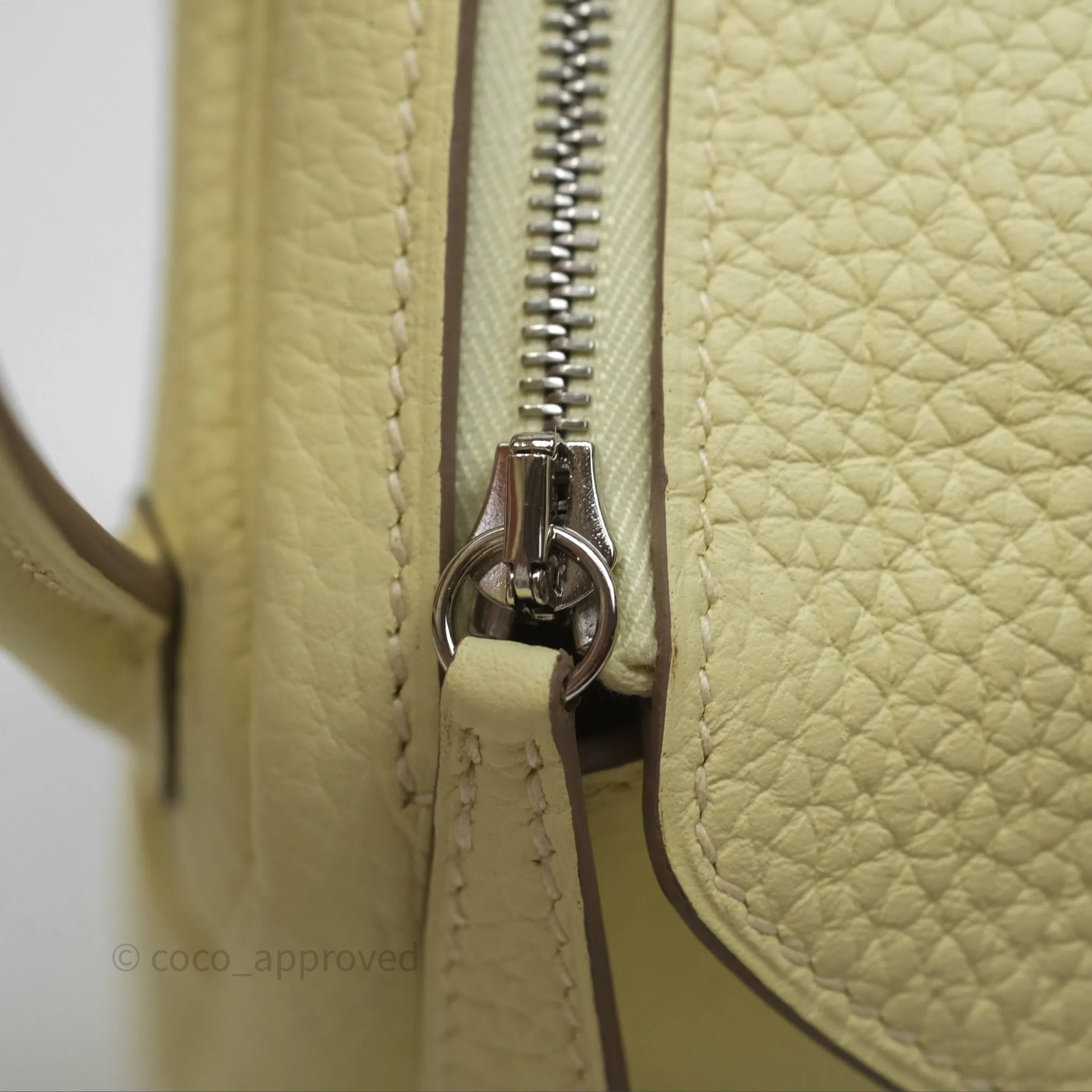 Herms Mini Lindy II 20 Jaune Milton Clemence Palladium Hardware
