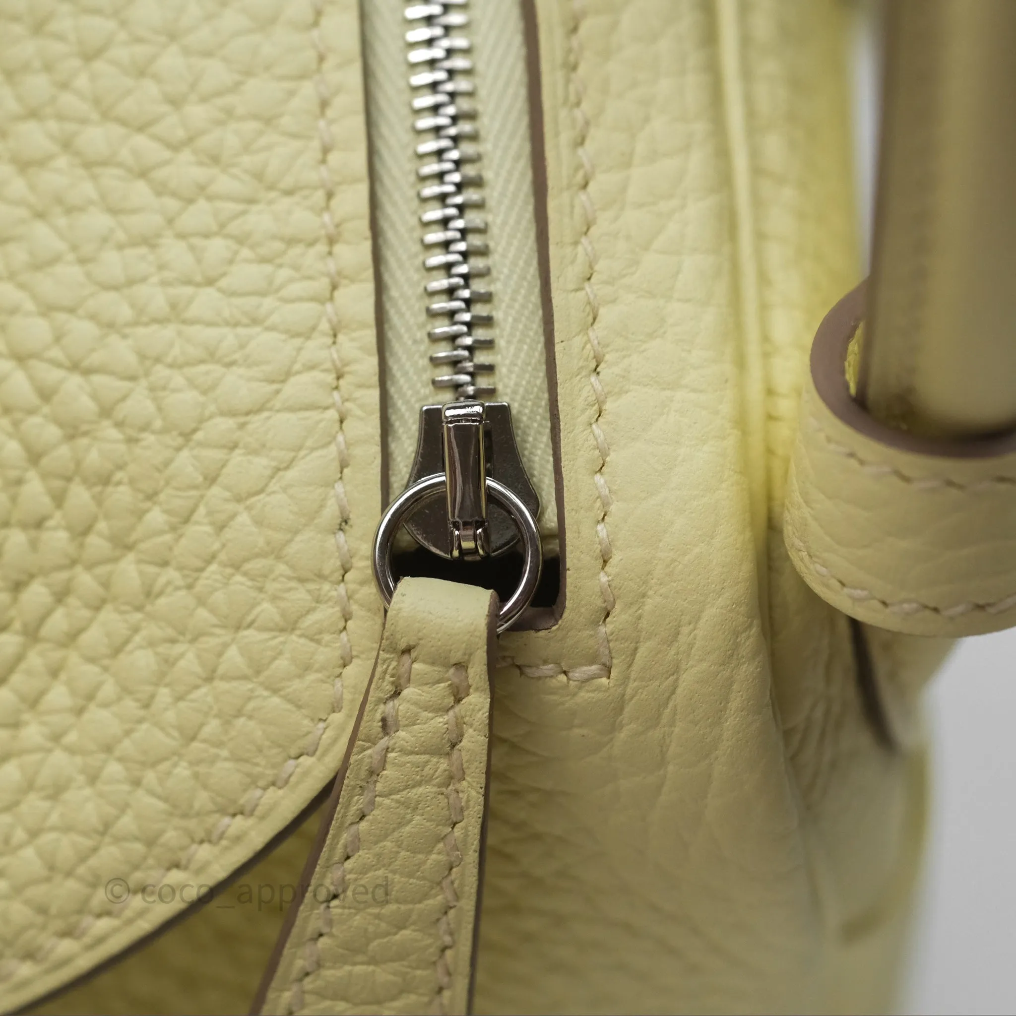 Herms Mini Lindy II 20 Jaune Milton Clemence Palladium Hardware
