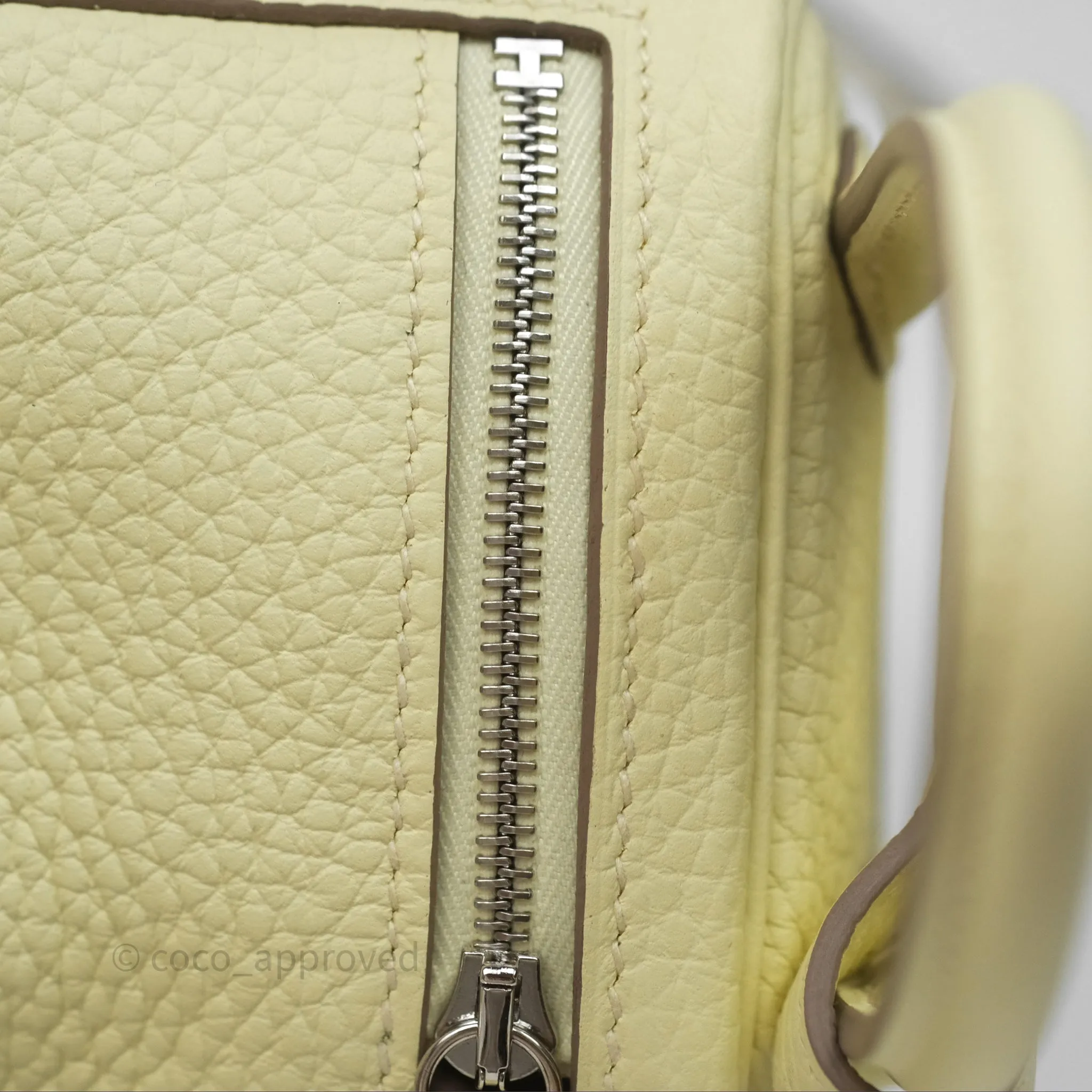 Herms Mini Lindy II 20 Jaune Milton Clemence Palladium Hardware