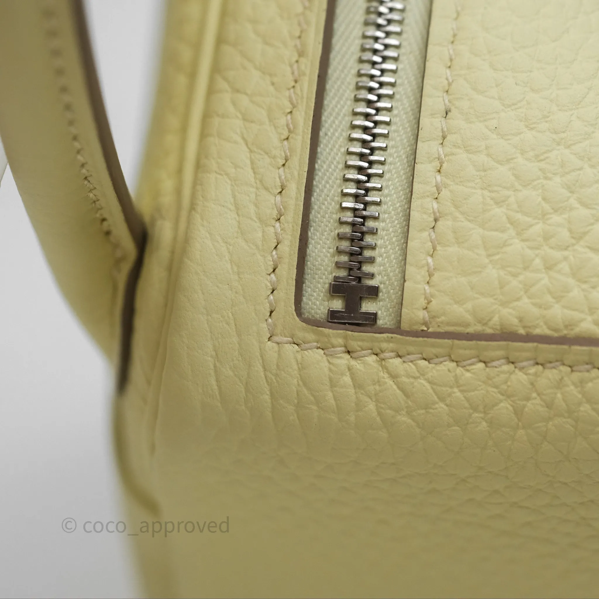 Herms Mini Lindy II 20 Jaune Milton Clemence Palladium Hardware