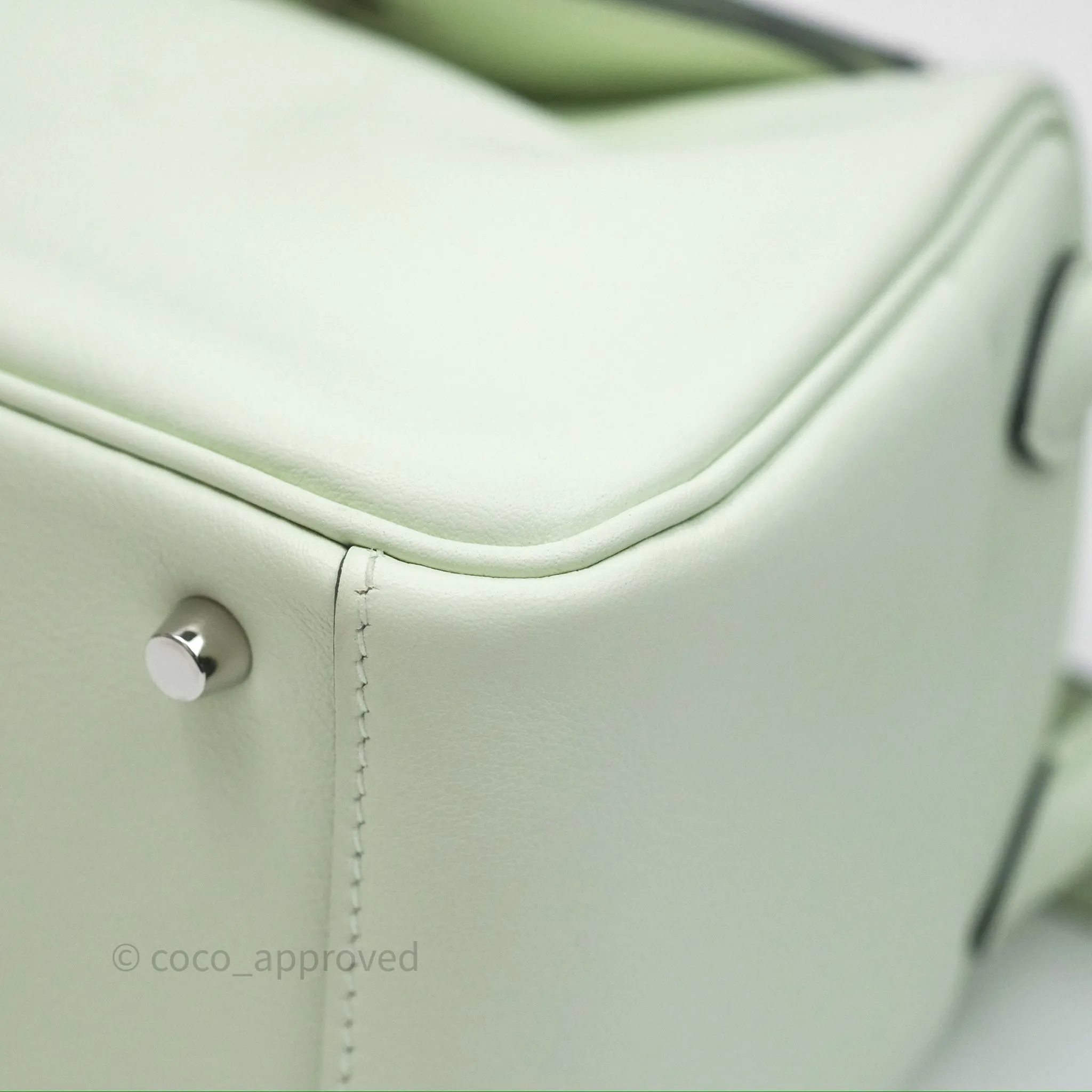 Herms Mini Lindy Vert Fizz 0S Swift Palladium Hardware