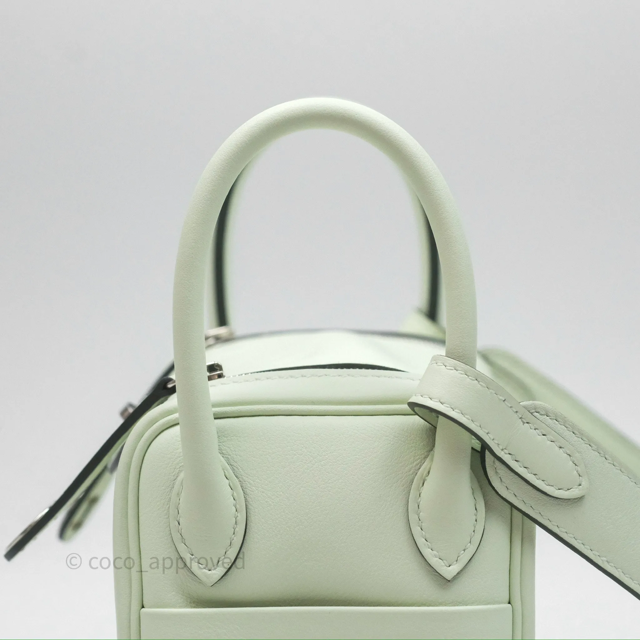 Herms Mini Lindy Vert Fizz 0S Swift Palladium Hardware