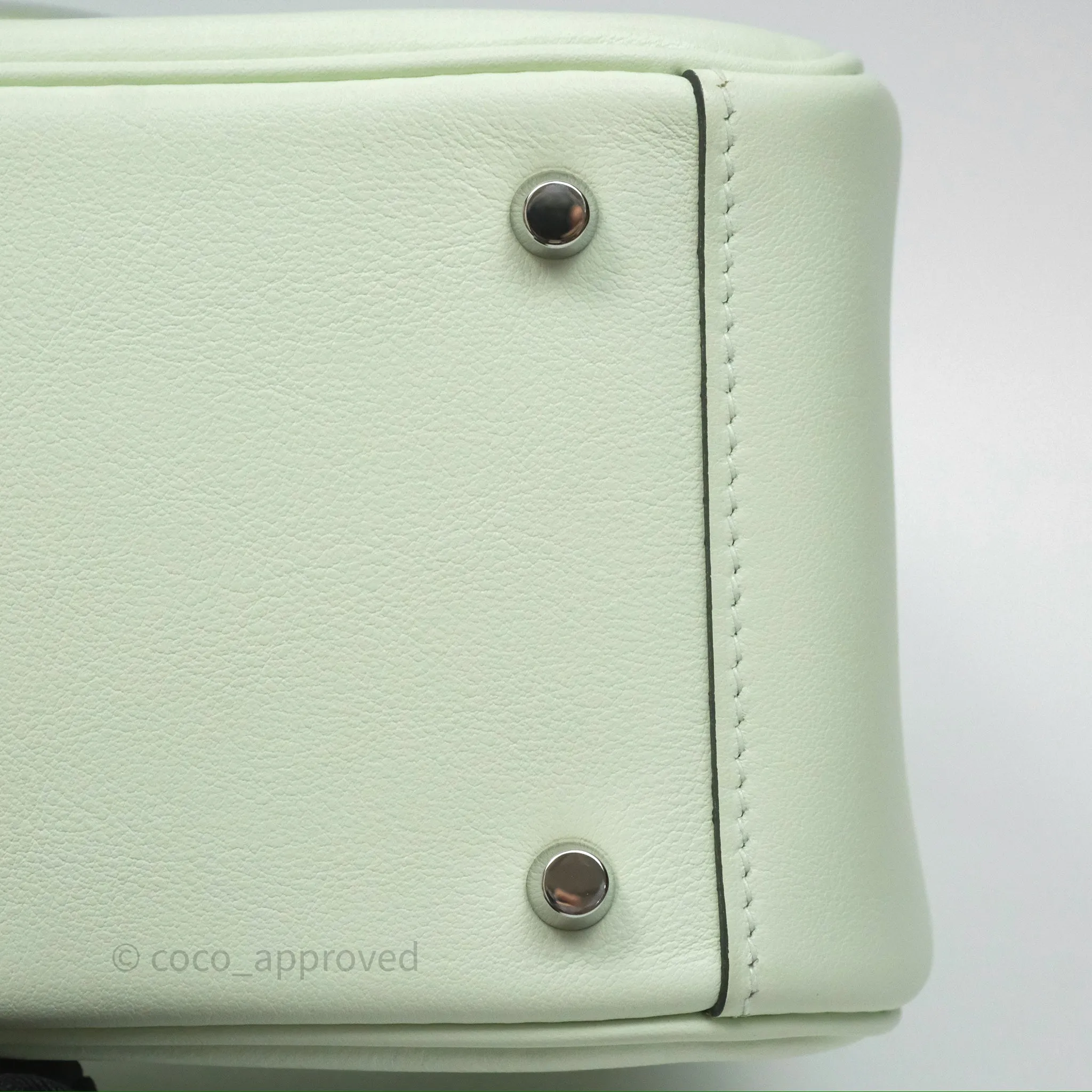 Herms Mini Lindy Vert Fizz 0S Swift Palladium Hardware