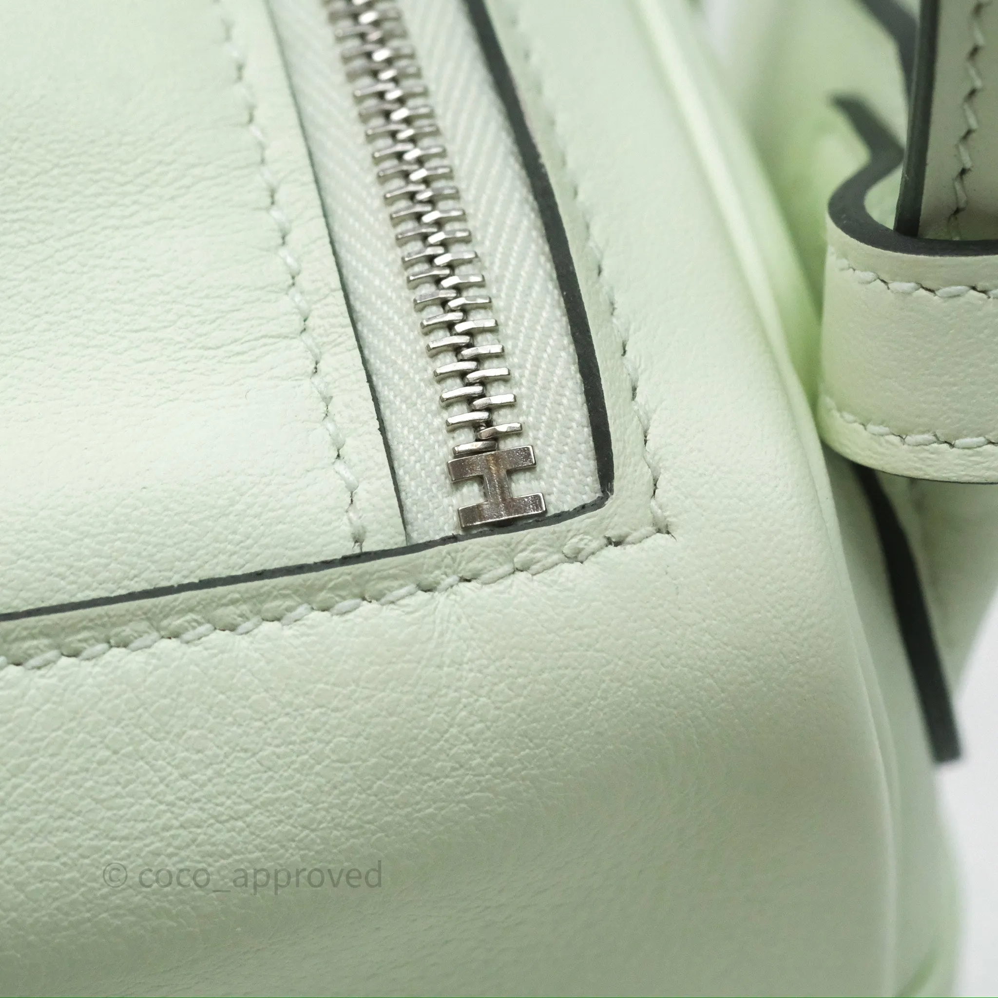 Herms Mini Lindy Vert Fizz 0S Swift Palladium Hardware