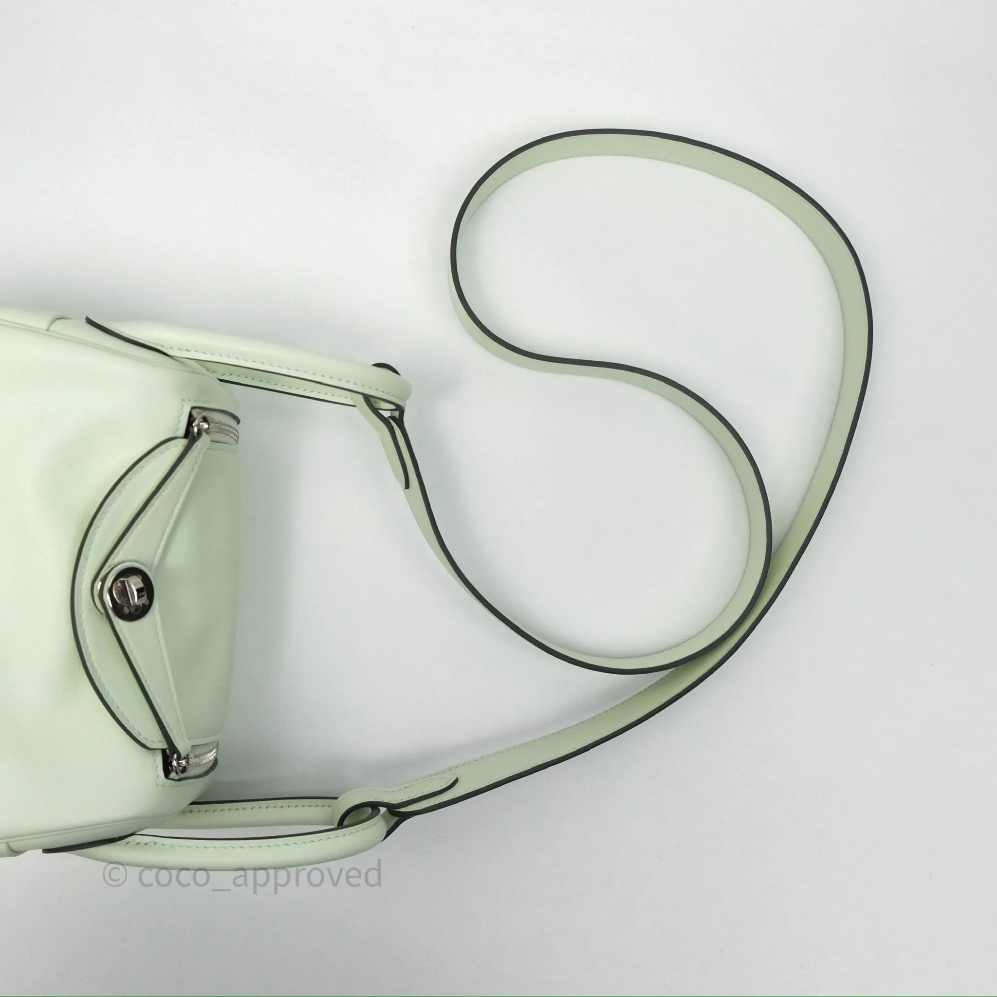 Herms Mini Lindy Vert Fizz 0S Swift Palladium Hardware