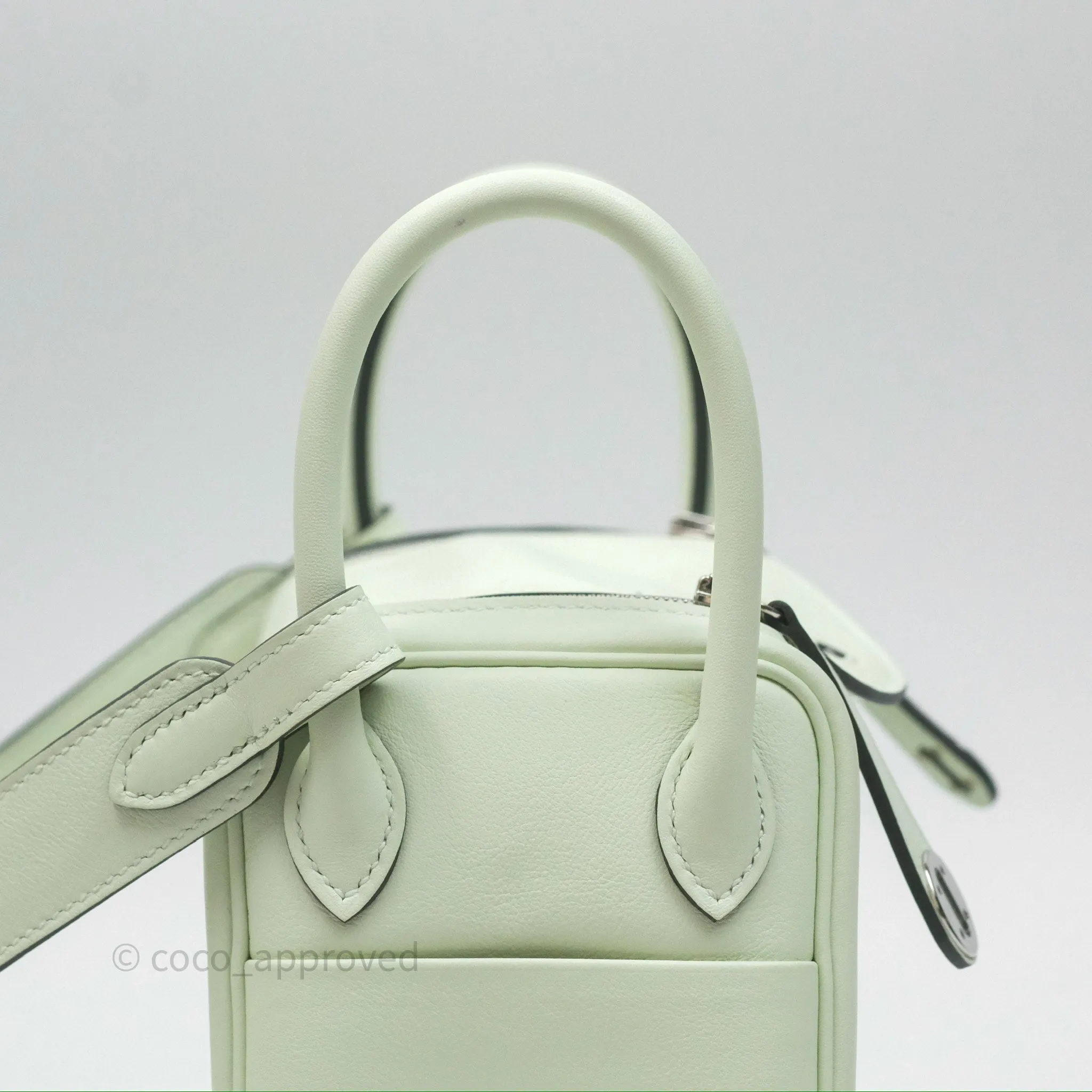 Herms Mini Lindy Vert Fizz 0S Swift Palladium Hardware