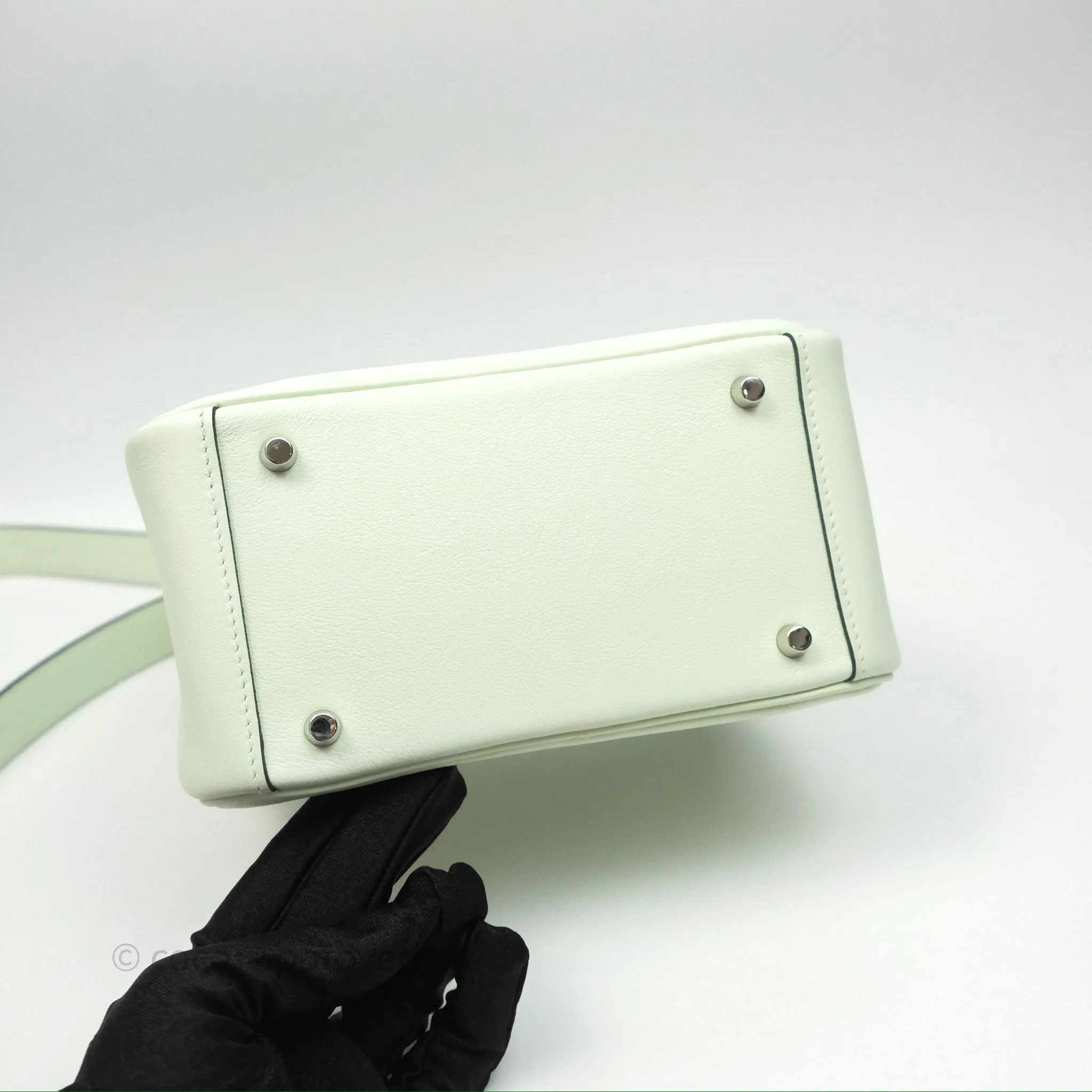 Herms Mini Lindy Vert Fizz 0S Swift Palladium Hardware