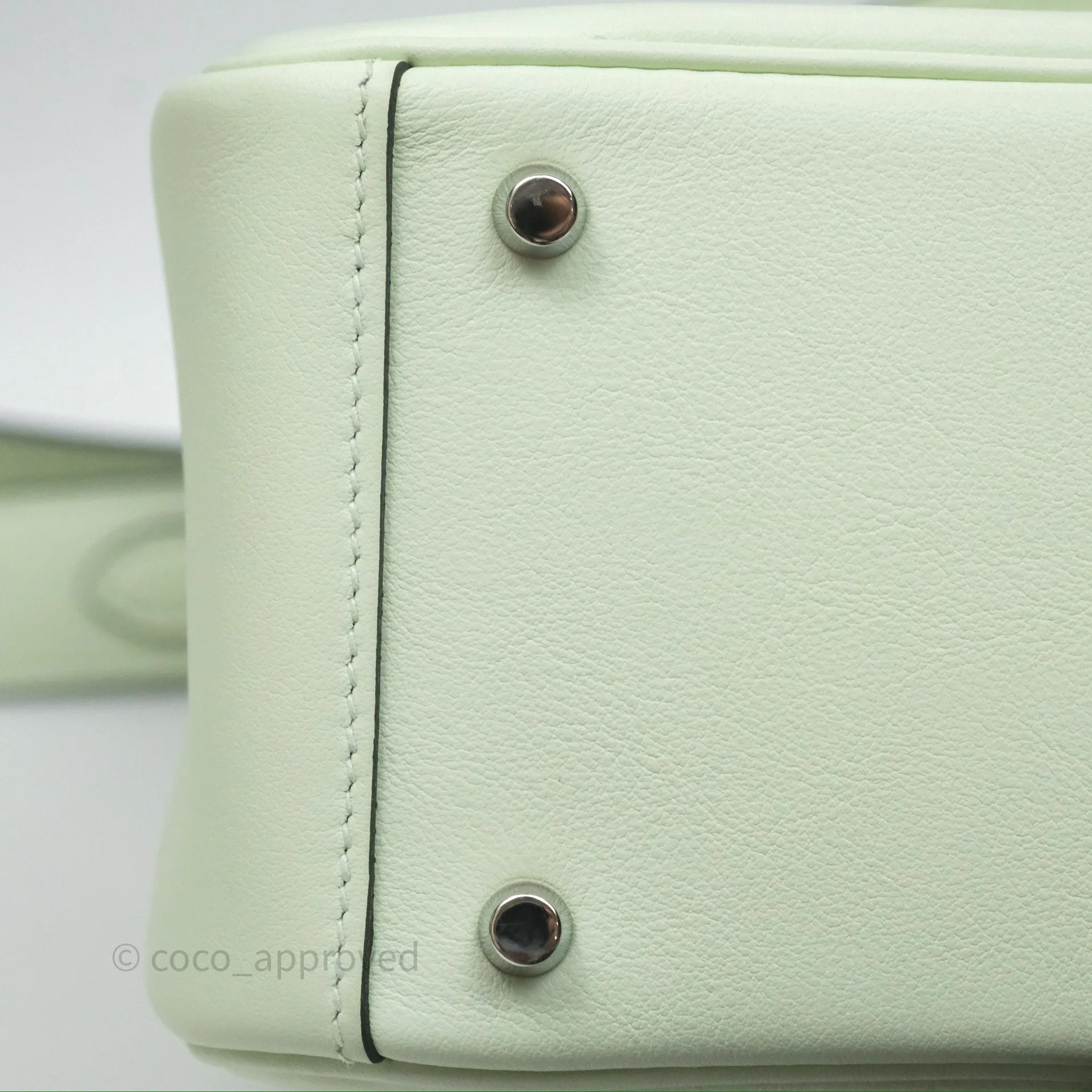 Herms Mini Lindy Vert Fizz 0S Swift Palladium Hardware