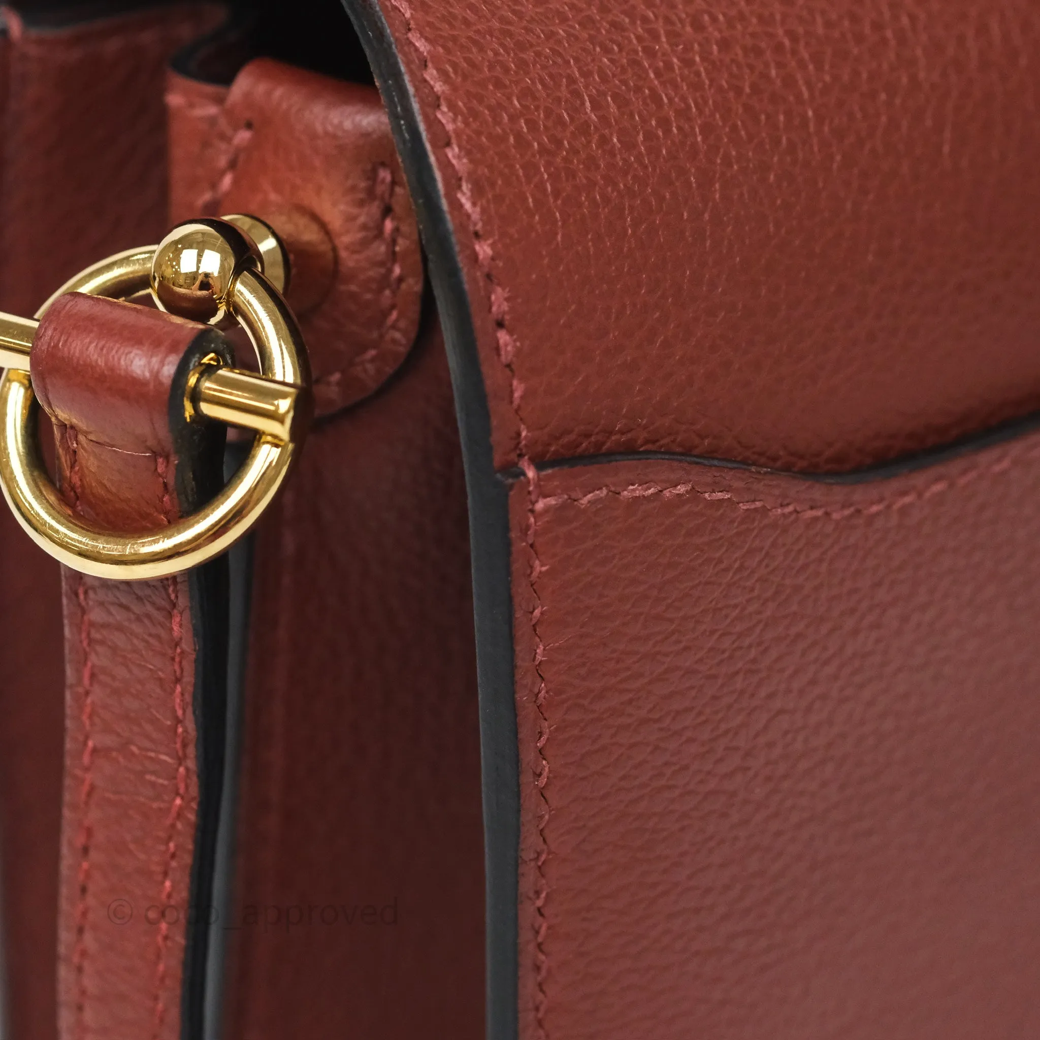 Herms Mini Roulis Rouge H 55 Evercolor Gold Hardware