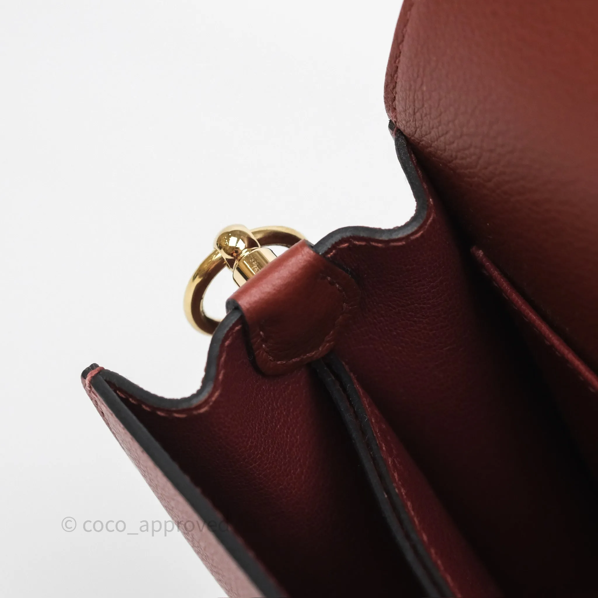 Herms Mini Roulis Rouge H 55 Evercolor Gold Hardware