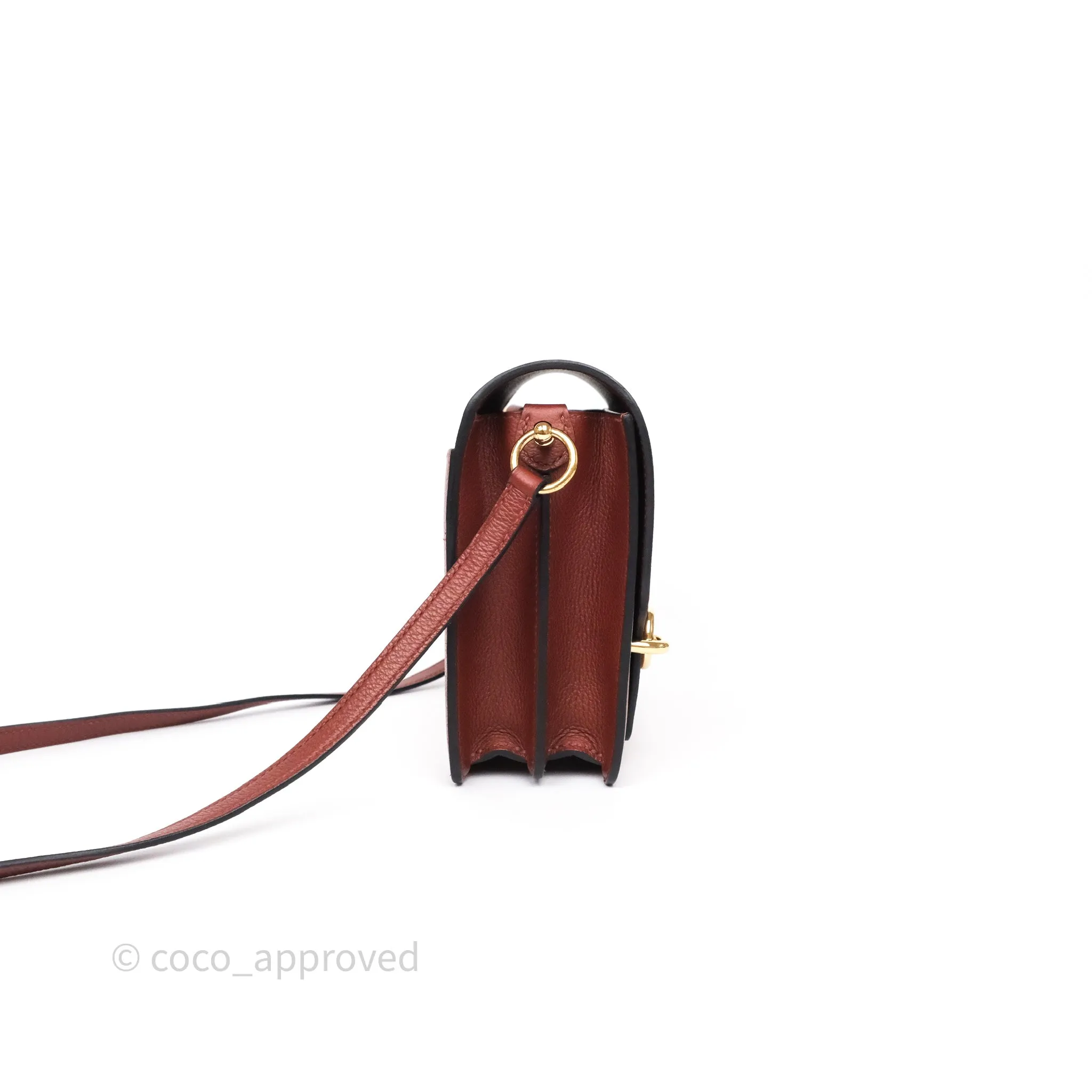 Herms Mini Roulis Rouge H 55 Evercolor Gold Hardware
