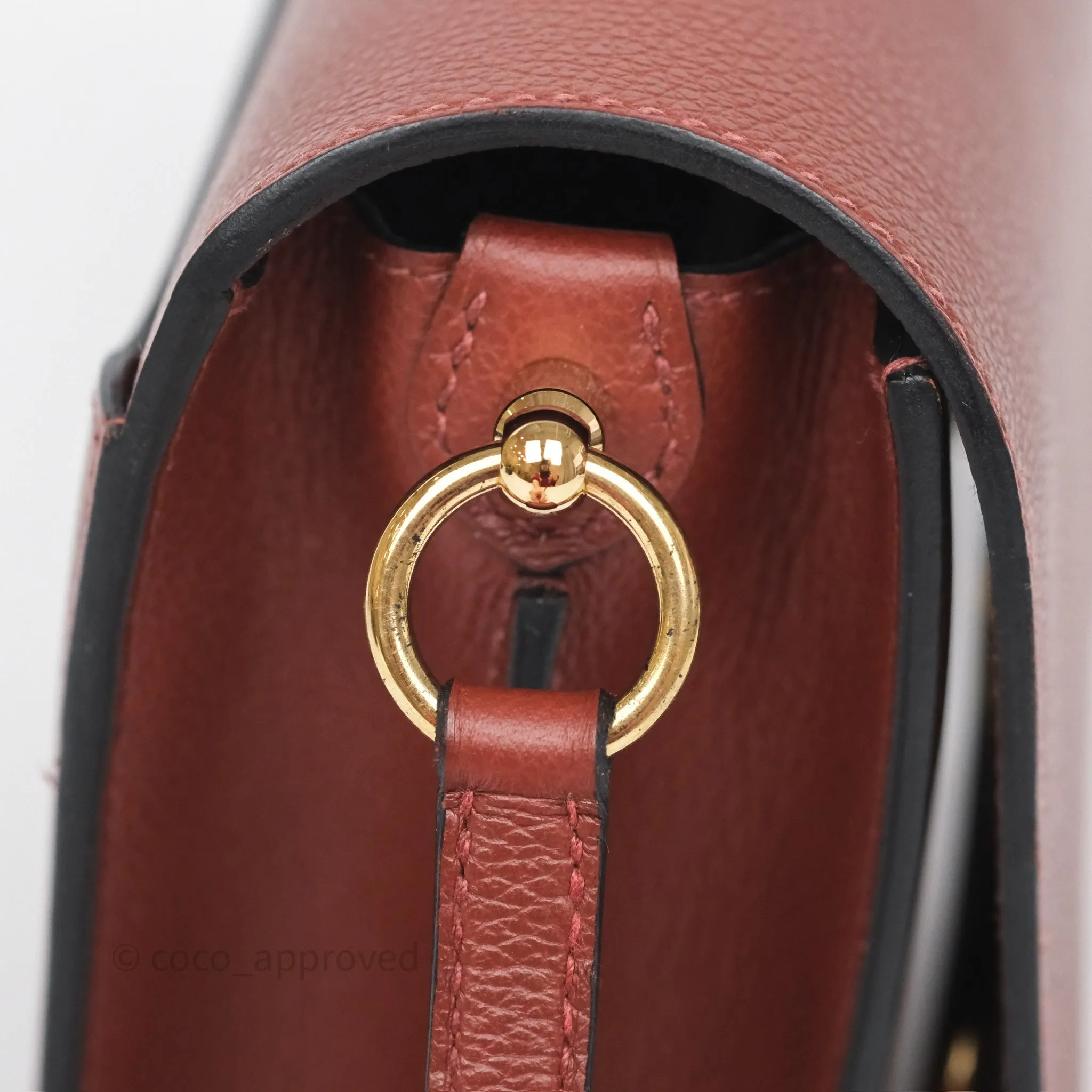 Herms Mini Roulis Rouge H 55 Evercolor Gold Hardware