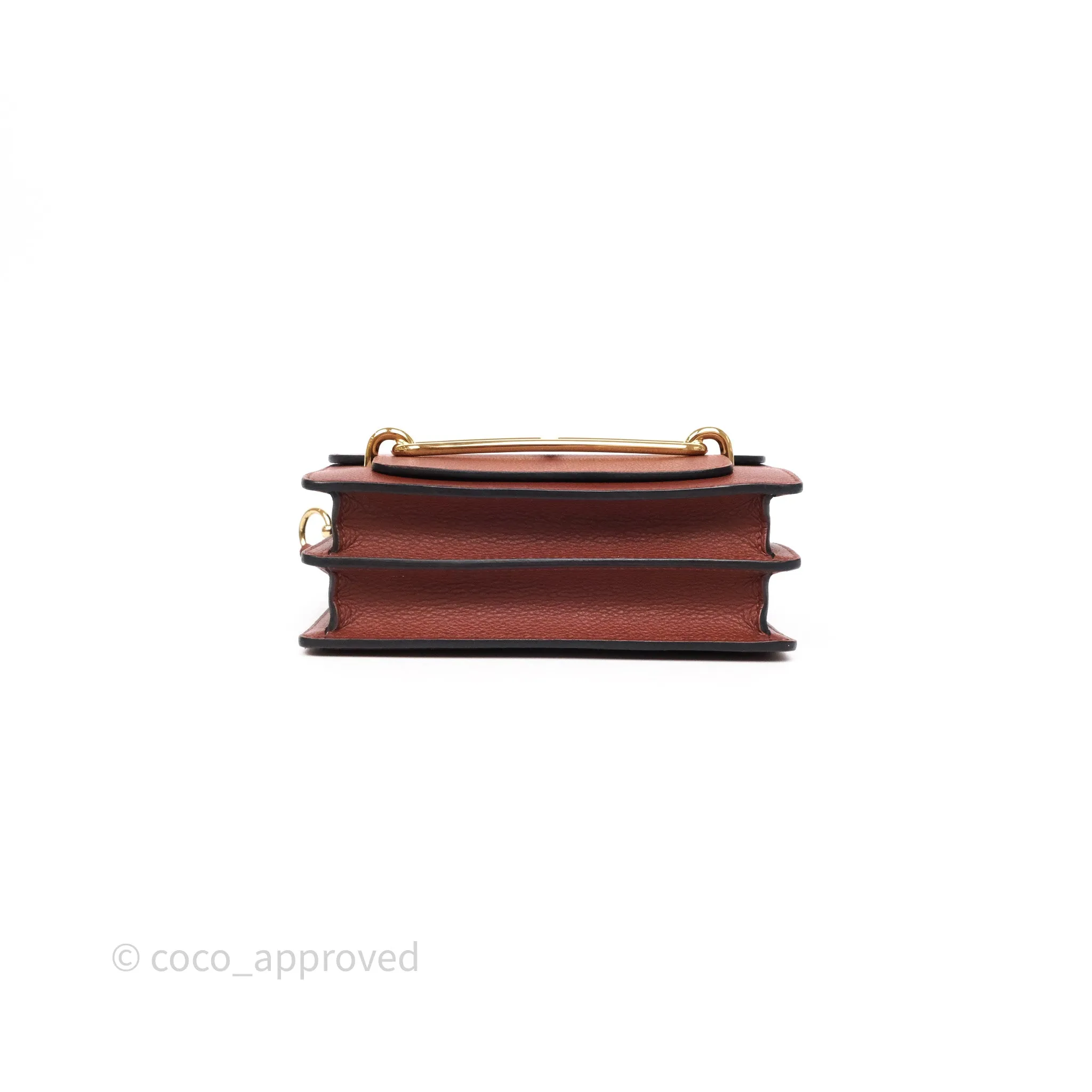 Herms Mini Roulis Rouge H 55 Evercolor Gold Hardware