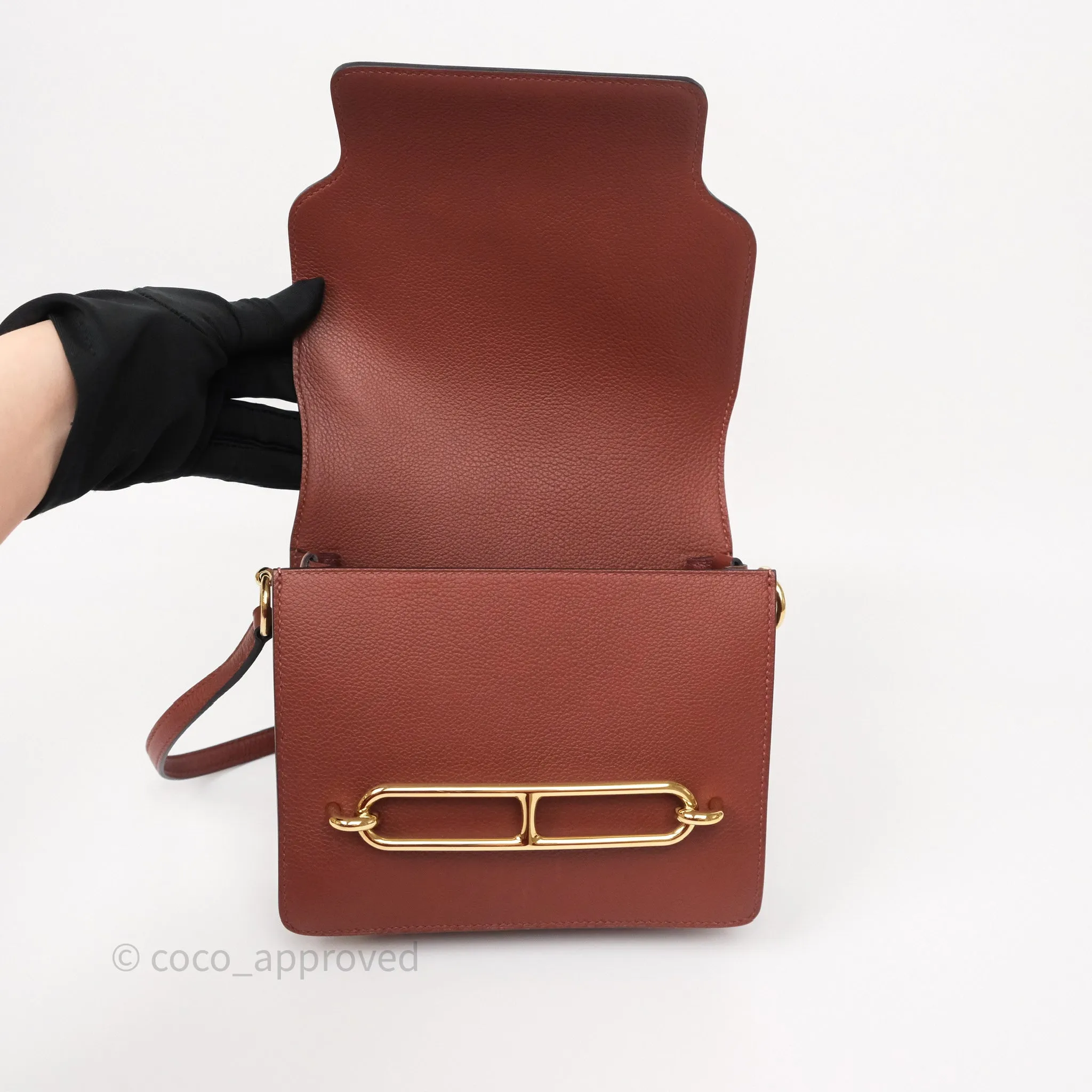 Herms Mini Roulis Rouge H 55 Evercolor Gold Hardware