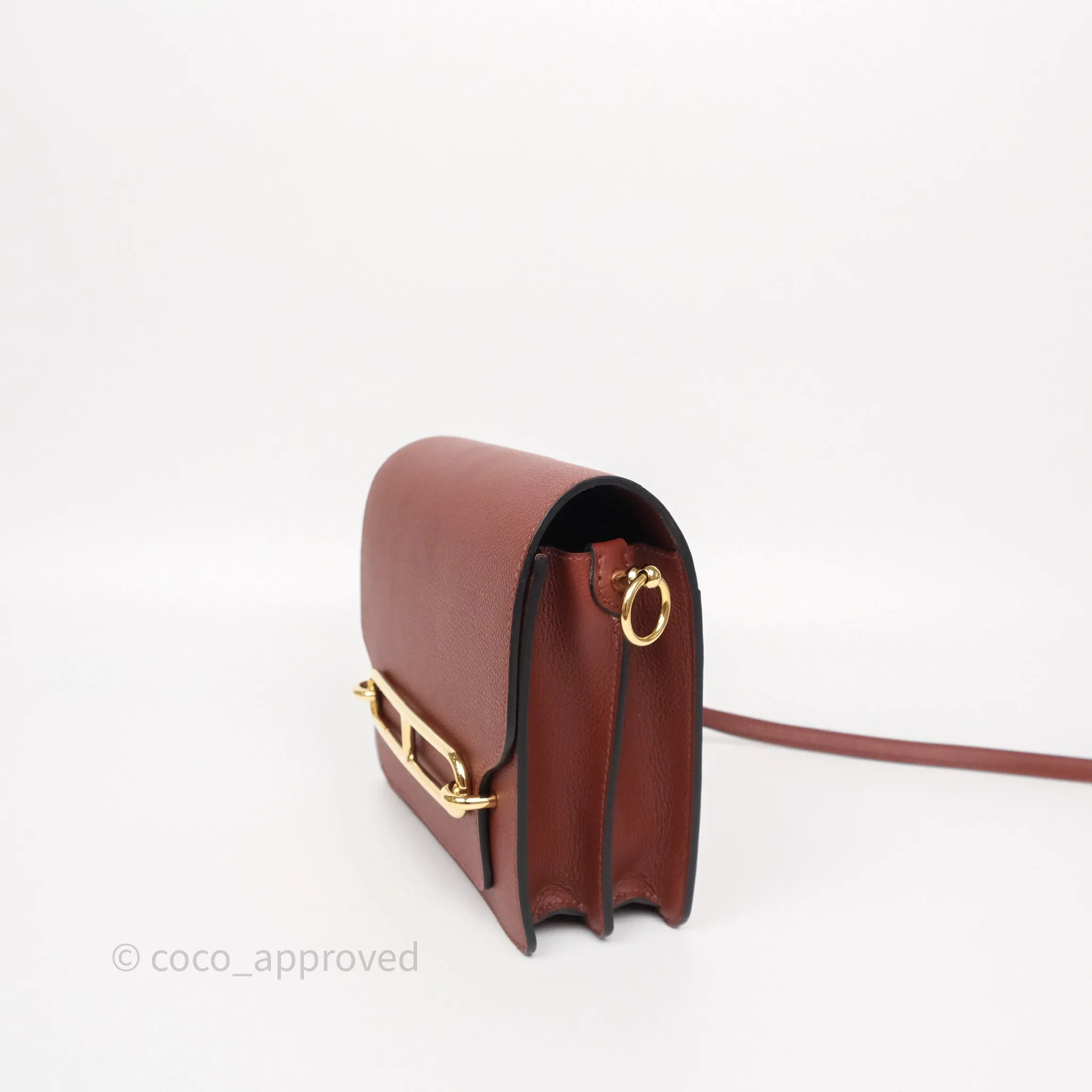 Herms Mini Roulis Rouge H 55 Evercolor Gold Hardware
