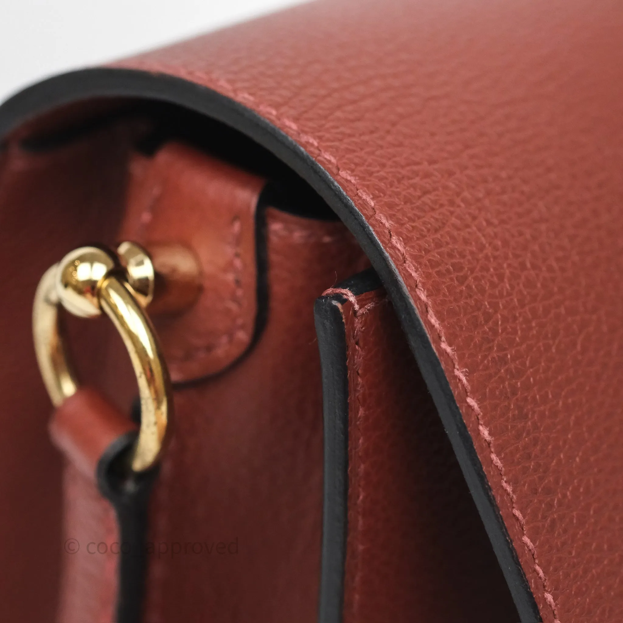 Herms Mini Roulis Rouge H 55 Evercolor Gold Hardware