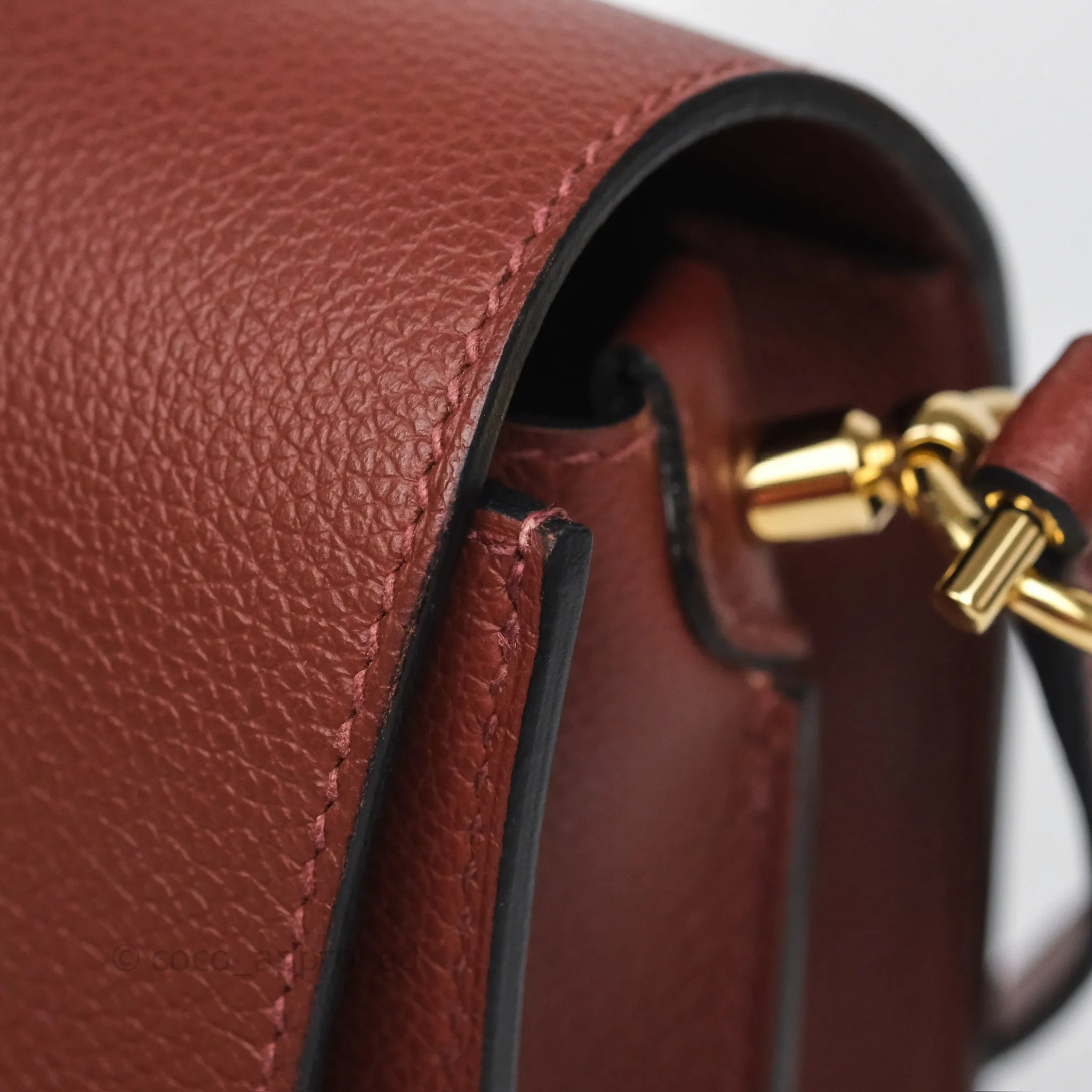 Herms Mini Roulis Rouge H 55 Evercolor Gold Hardware