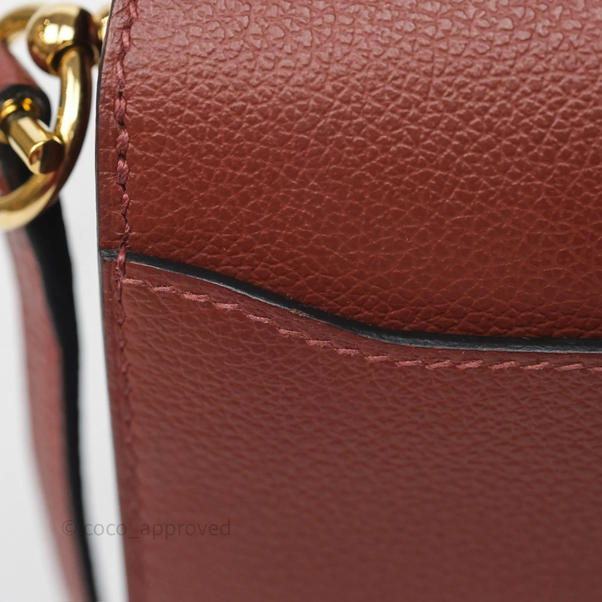 Herms Mini Roulis Rouge H 55 Evercolor Gold Hardware