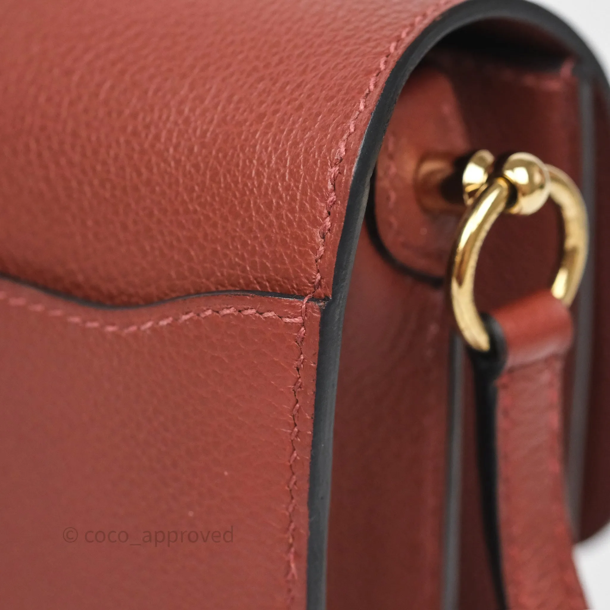 Herms Mini Roulis Rouge H 55 Evercolor Gold Hardware