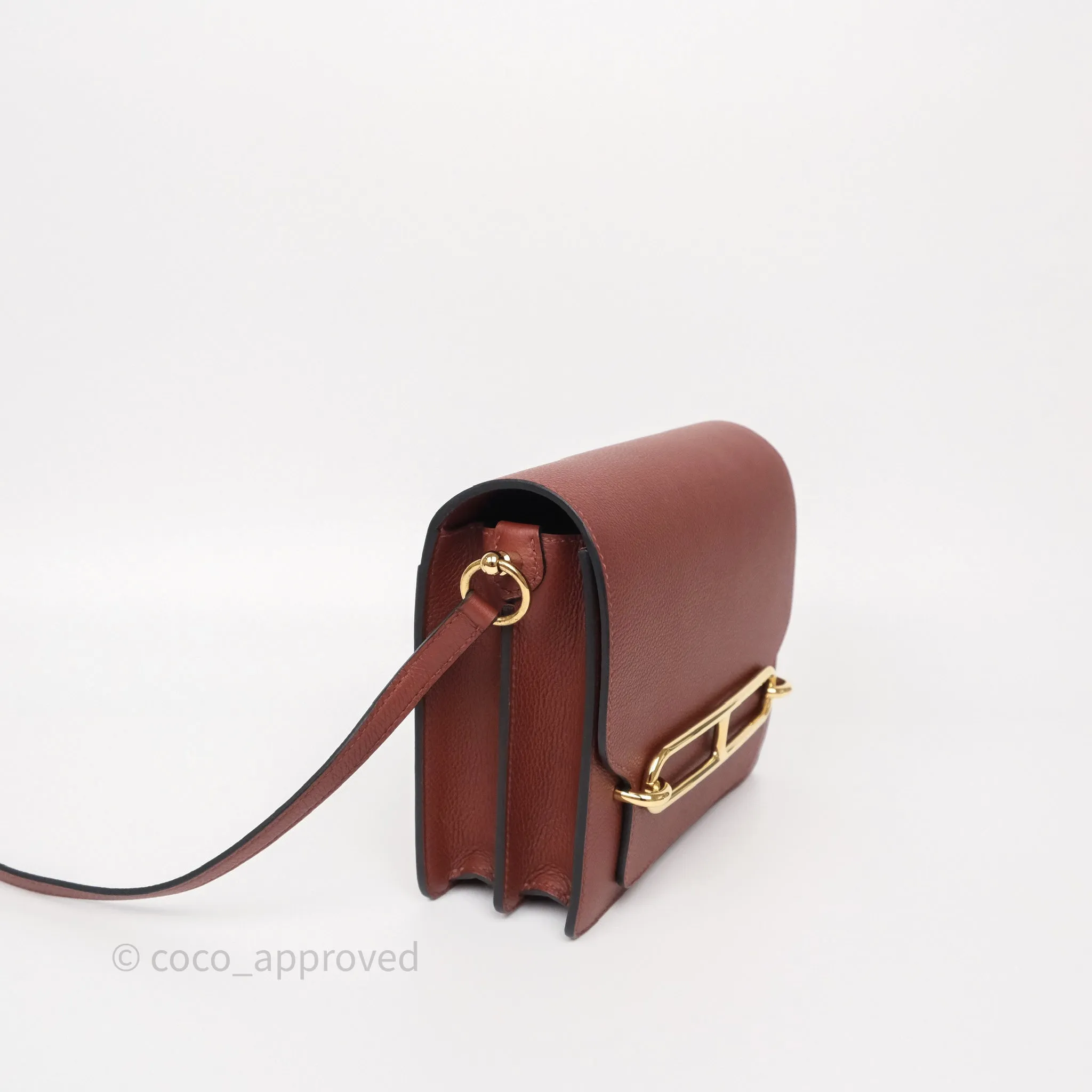 Herms Mini Roulis Rouge H 55 Evercolor Gold Hardware