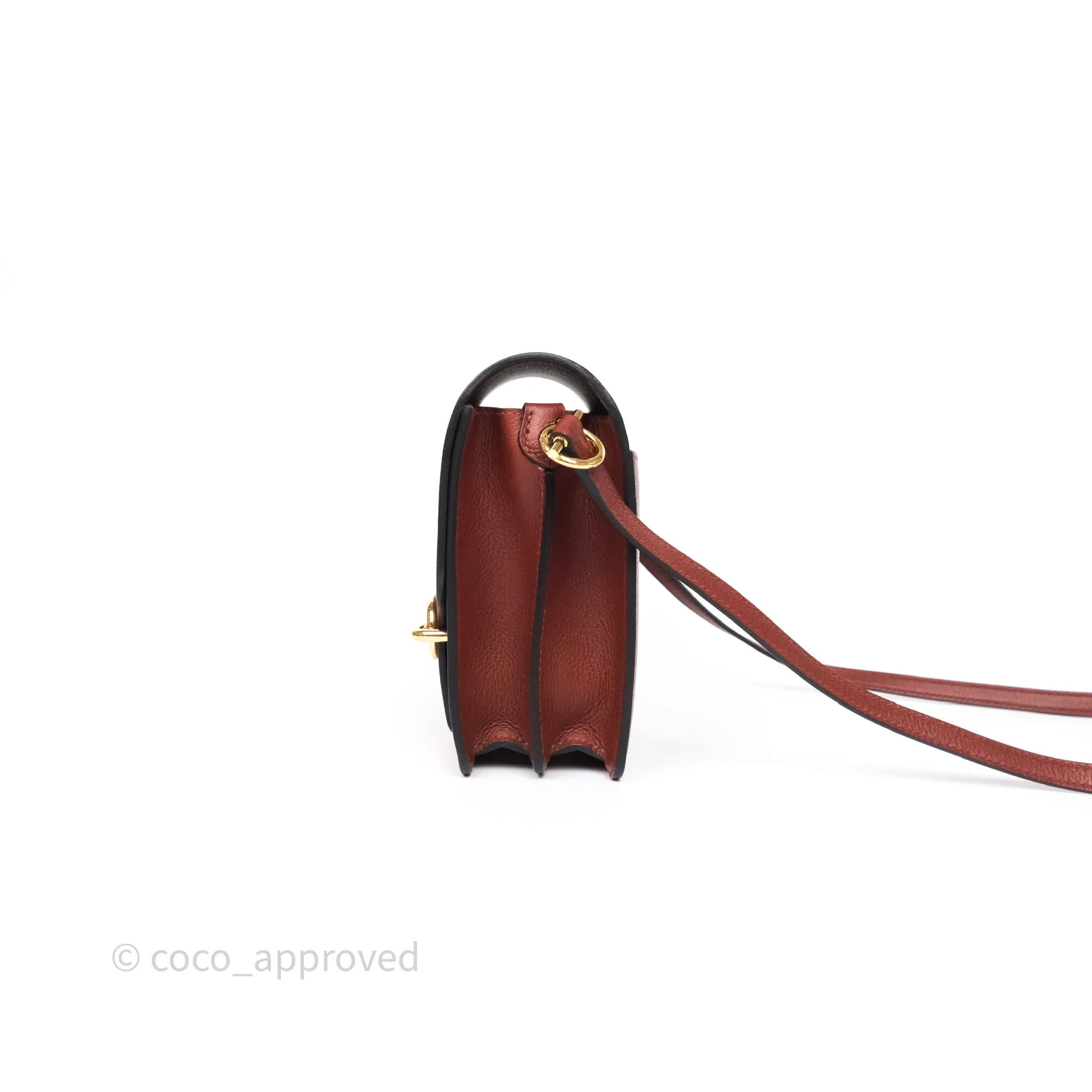 Herms Mini Roulis Rouge H 55 Evercolor Gold Hardware