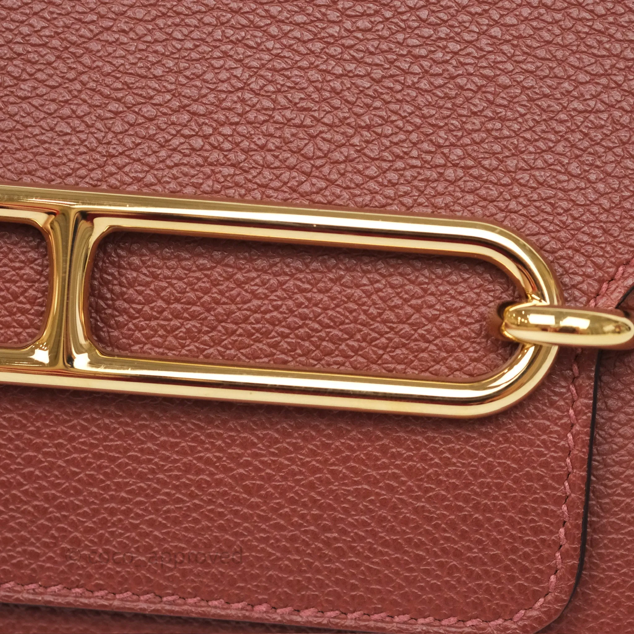 Herms Mini Roulis Rouge H 55 Evercolor Gold Hardware