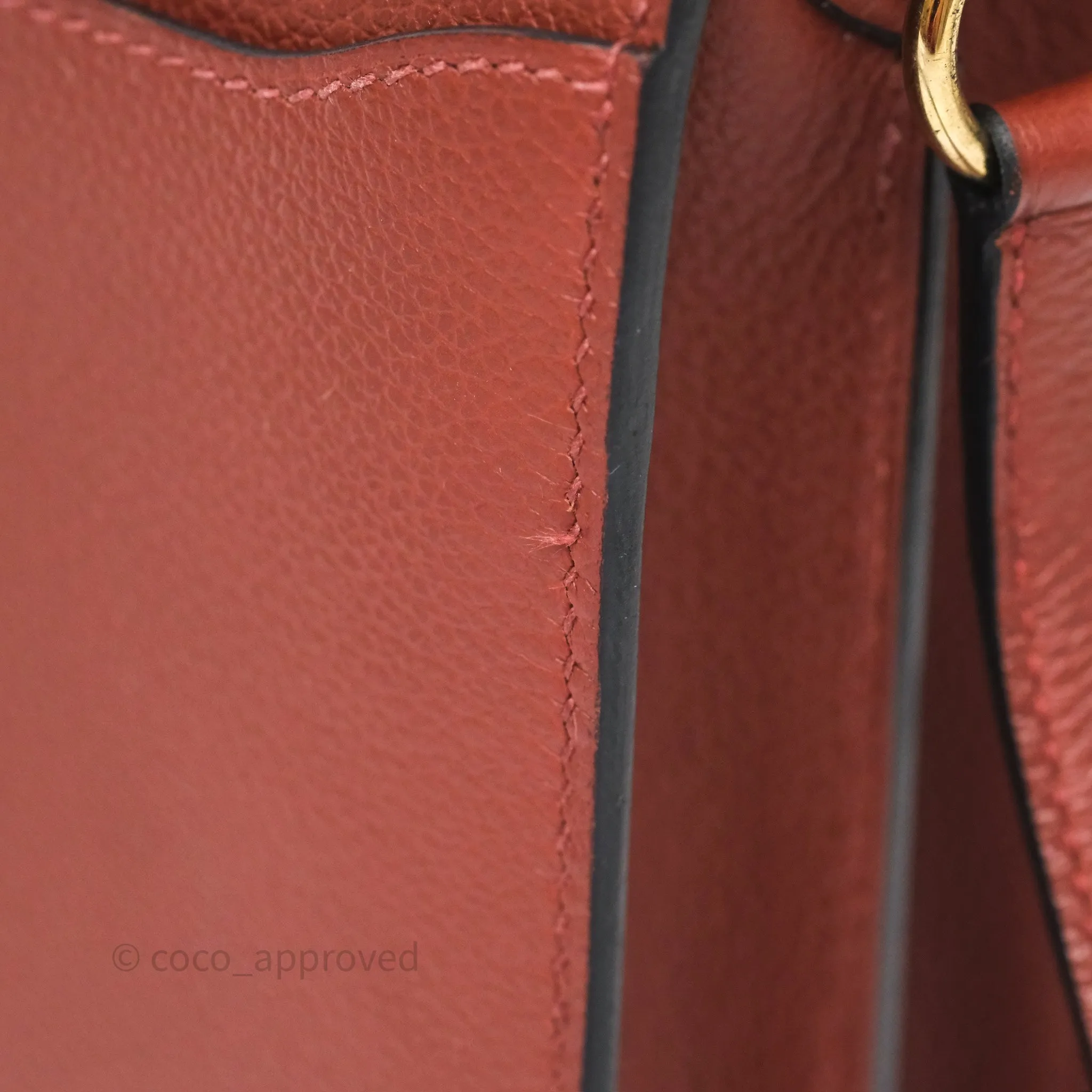 Herms Mini Roulis Rouge H 55 Evercolor Gold Hardware