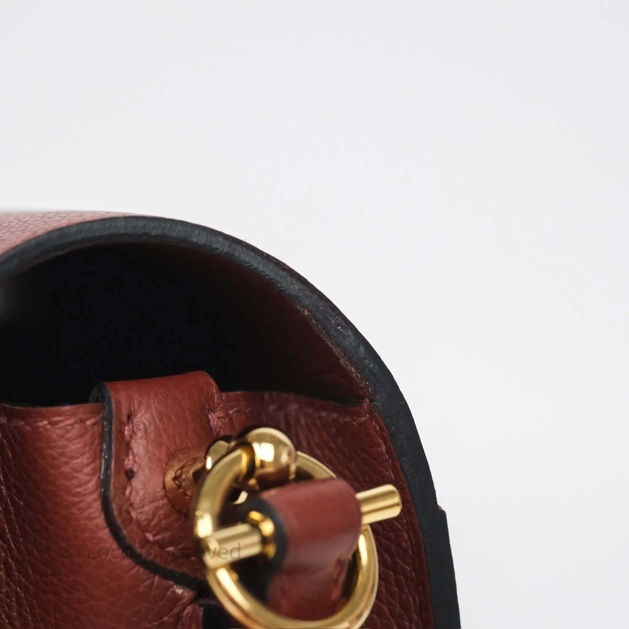 Herms Mini Roulis Rouge H 55 Evercolor Gold Hardware