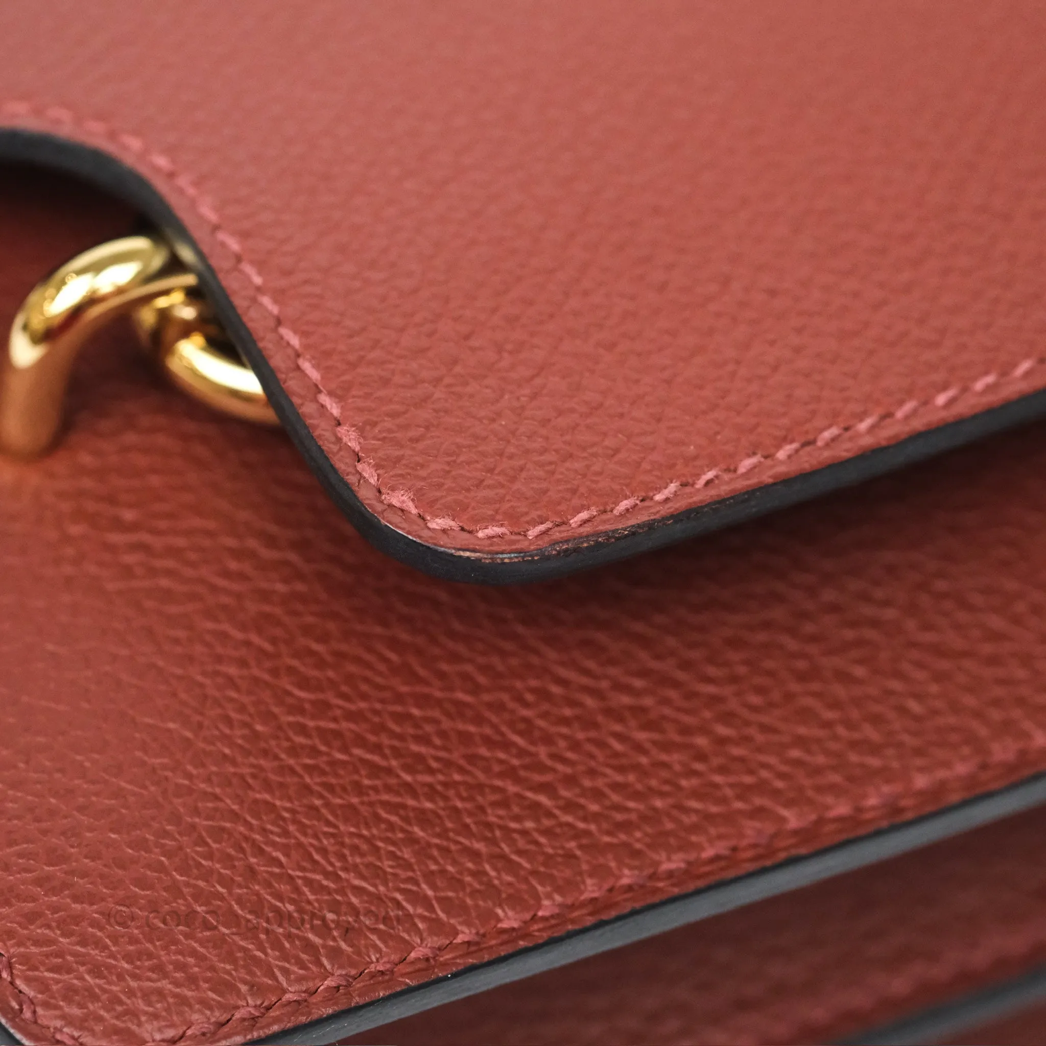 Herms Mini Roulis Rouge H 55 Evercolor Gold Hardware