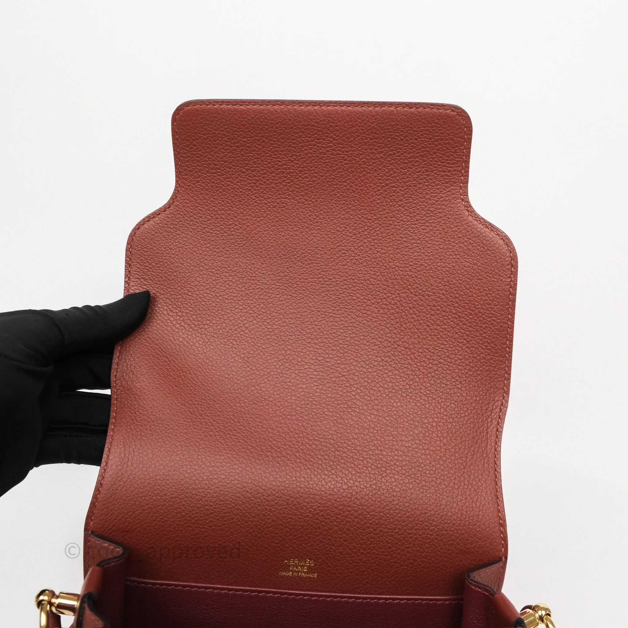 Herms Mini Roulis Rouge H 55 Evercolor Gold Hardware