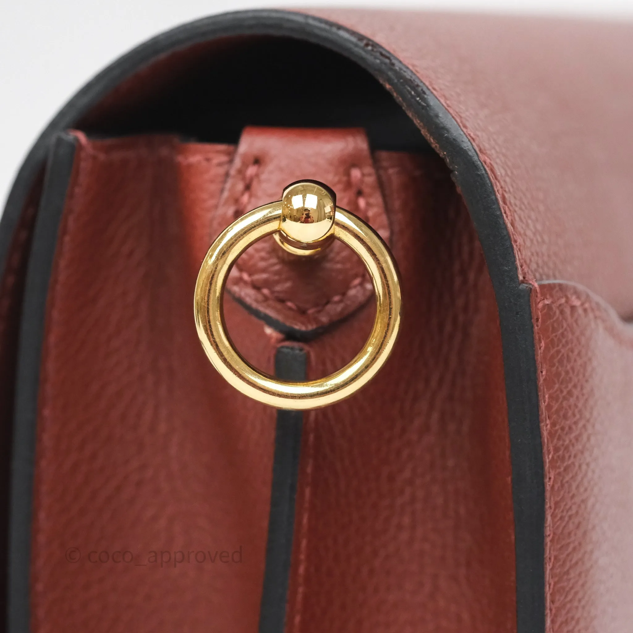 Herms Mini Roulis Rouge H 55 Evercolor Gold Hardware