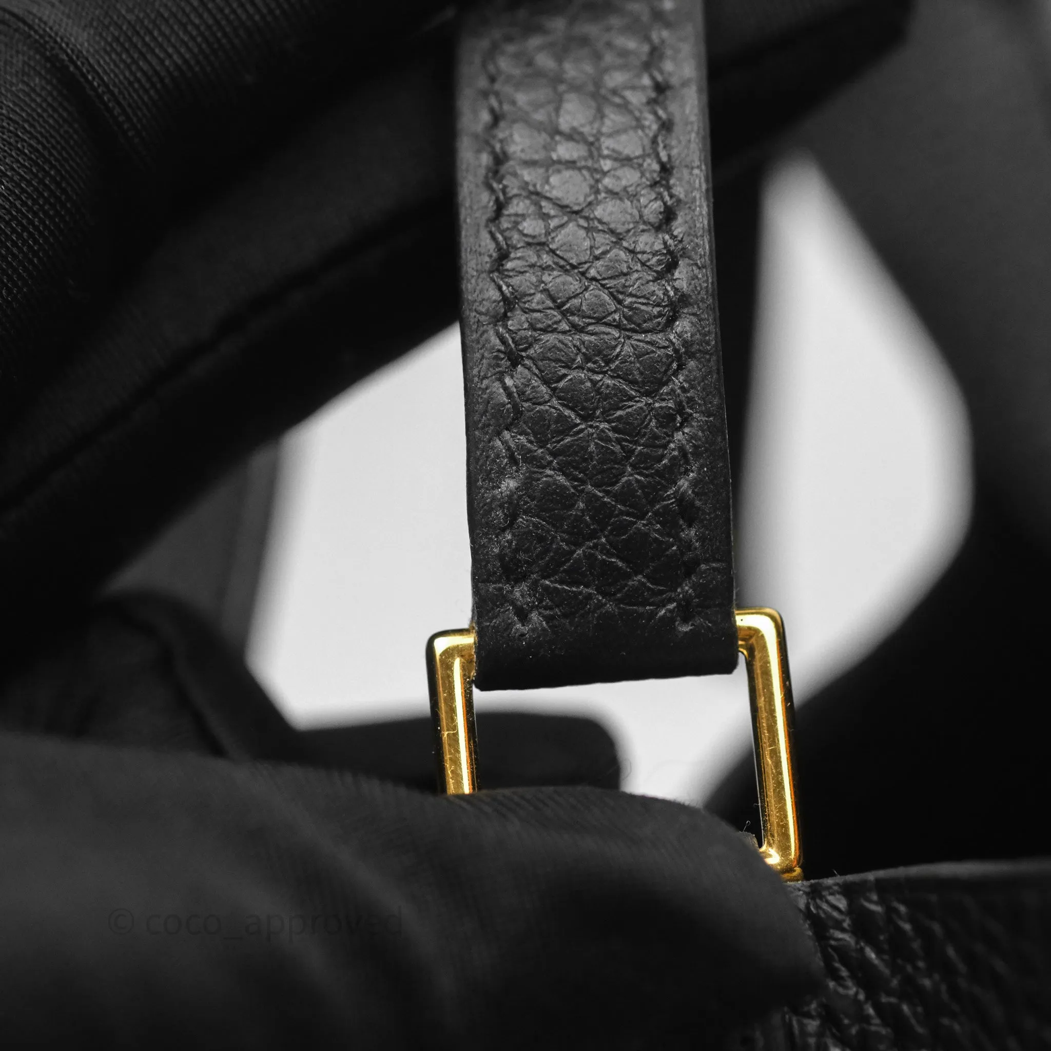 Herms Picotin 18 Black Noir 89 Clemence Gold Hardware