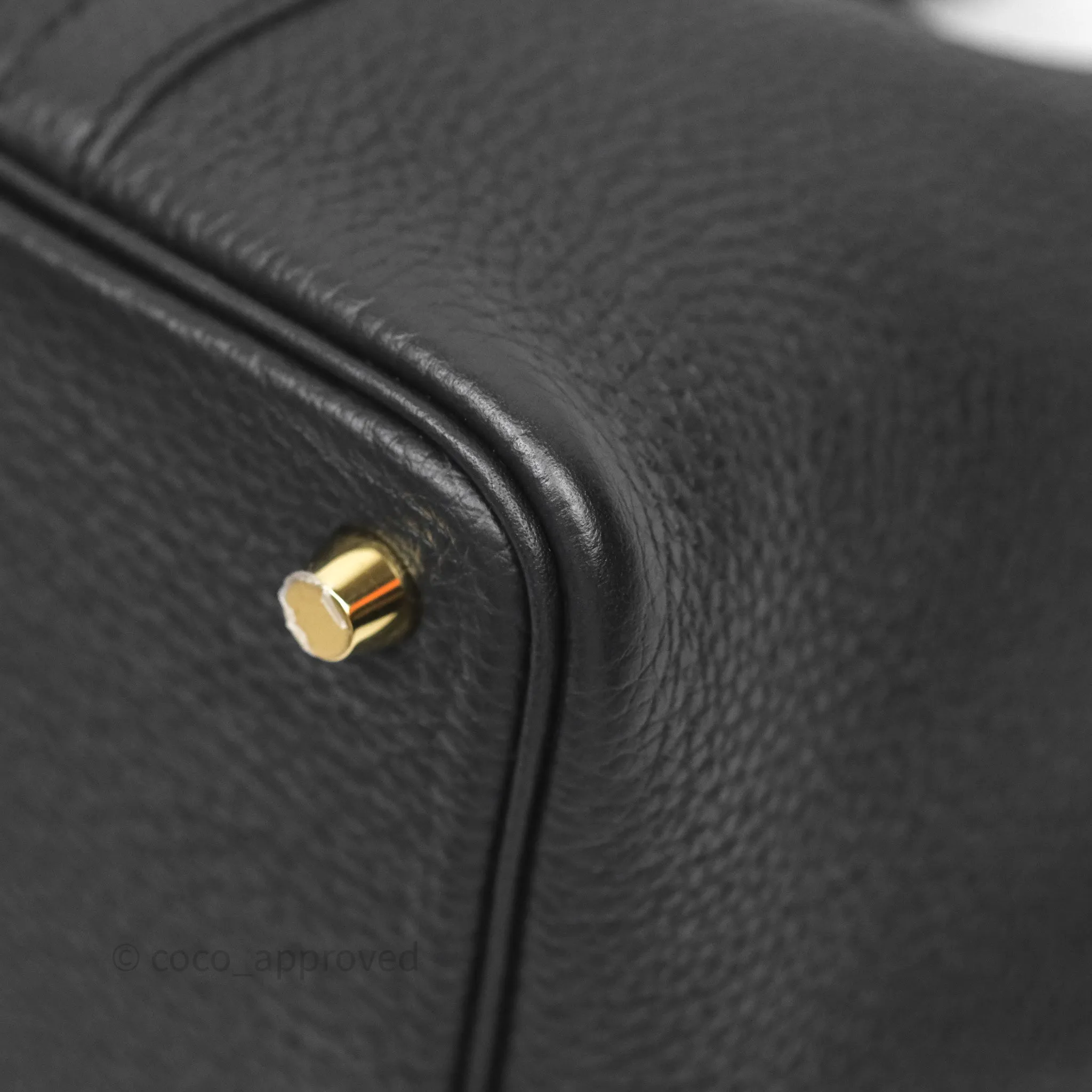 Herms Picotin 18 Black Noir 89 Clemence Gold Hardware