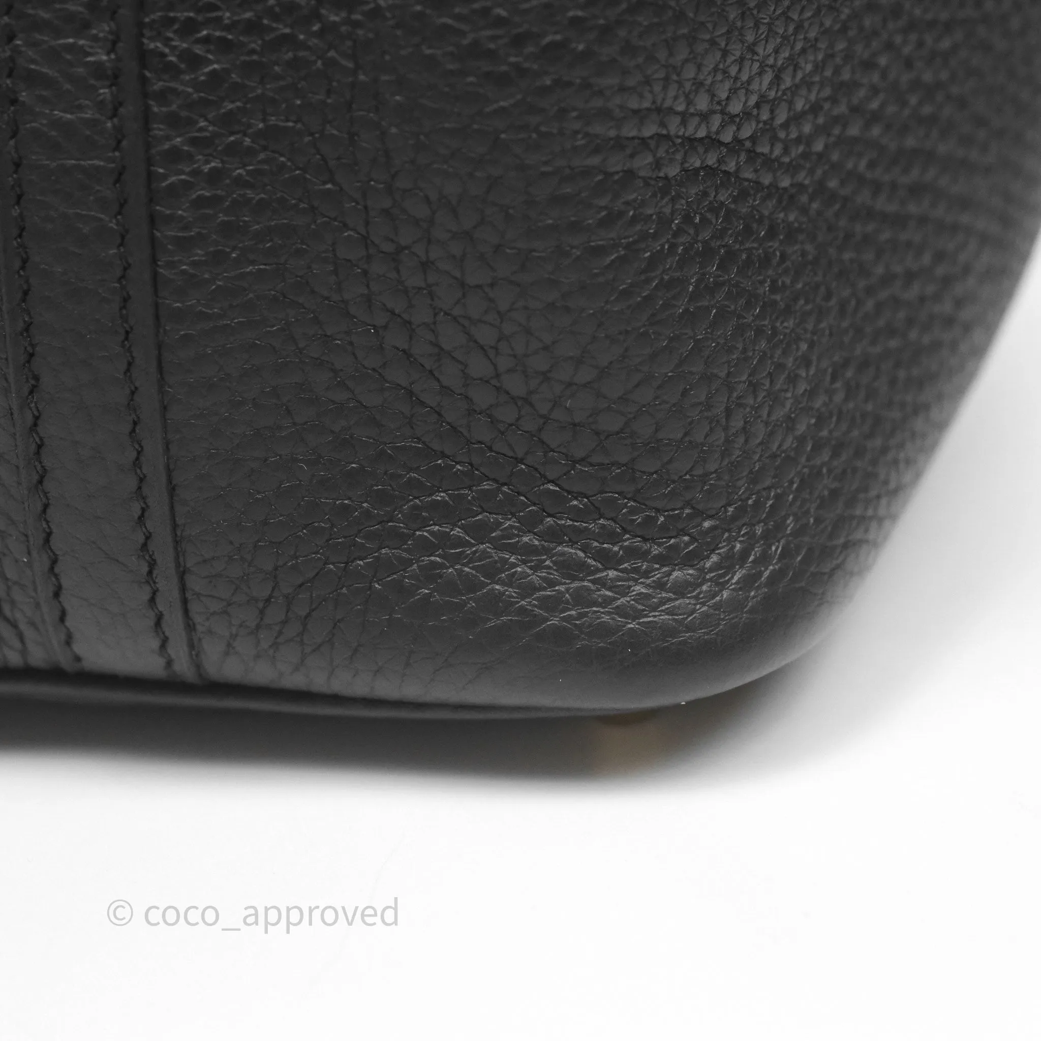 Herms Picotin 18 Black Noir 89 Clemence Gold Hardware