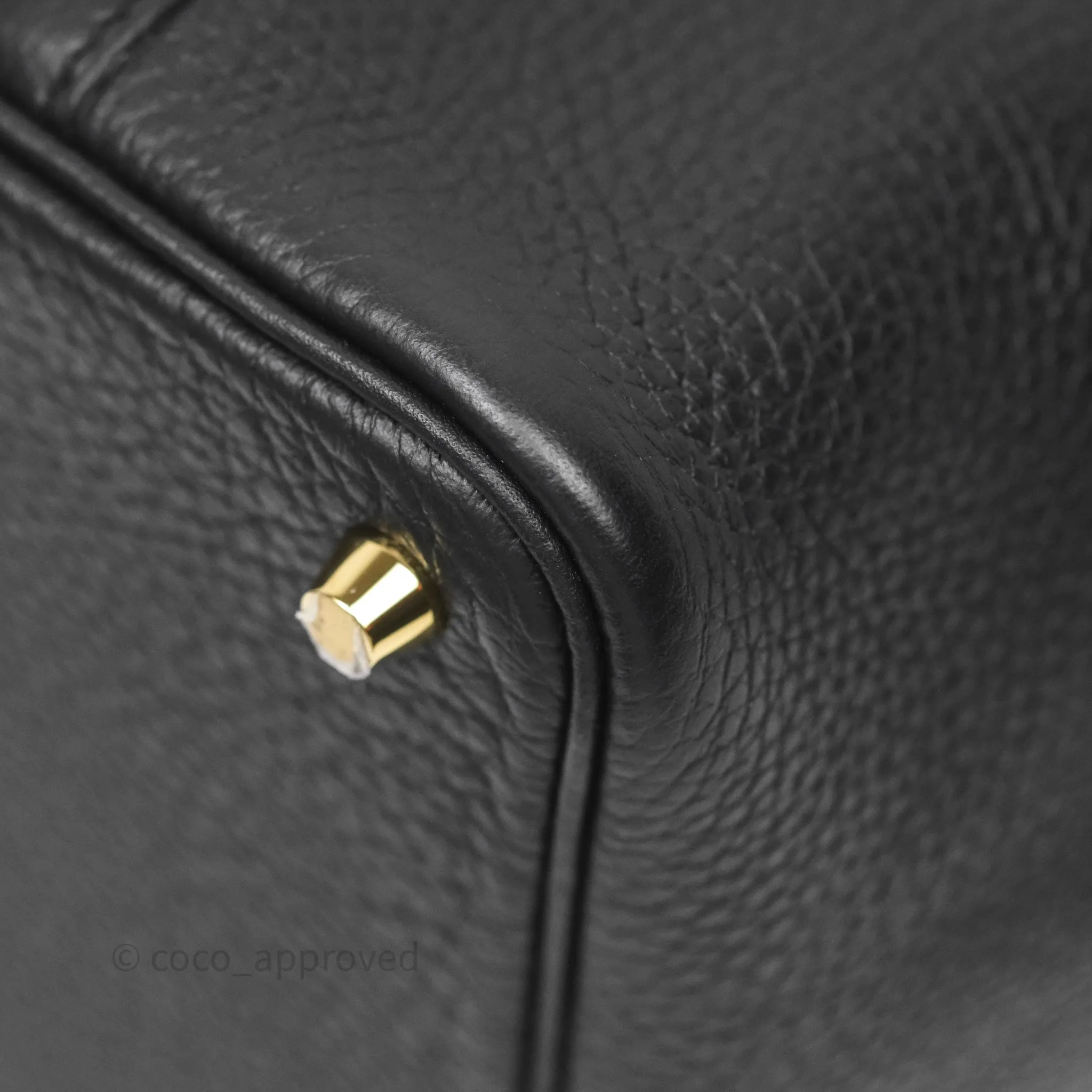 Herms Picotin 18 Black Noir 89 Clemence Gold Hardware